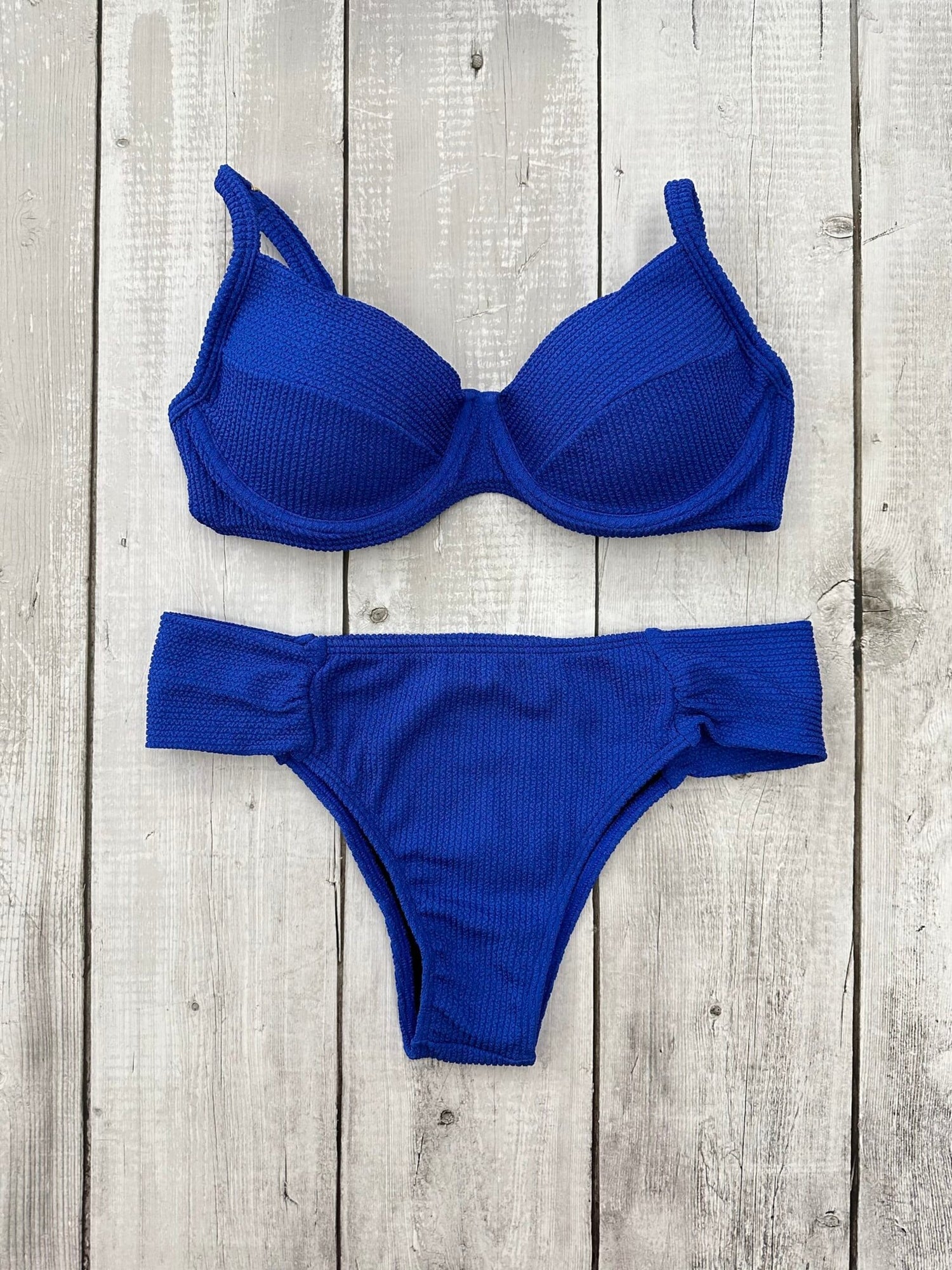 Santorini Crinkle High Waisted Bra Bikini Set