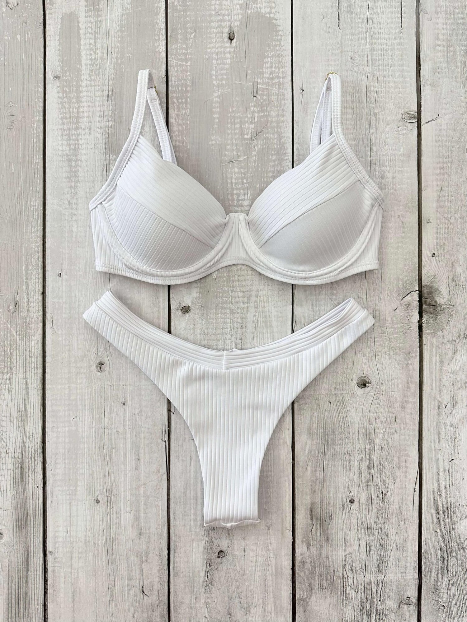 Maldives Ribbed Underwire Bra Bikini Set