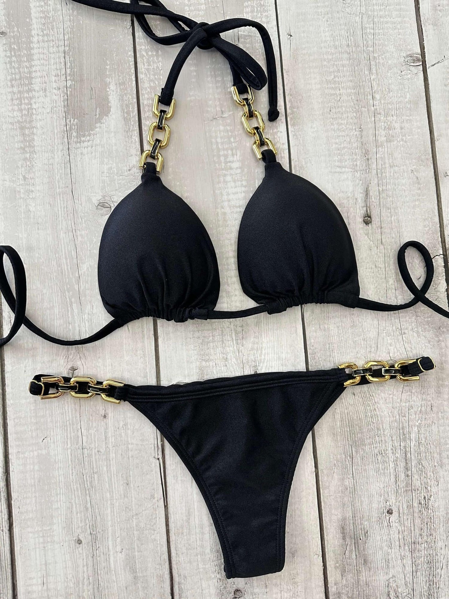 Cancun Lux III Shimmer Triangle Bikini Set