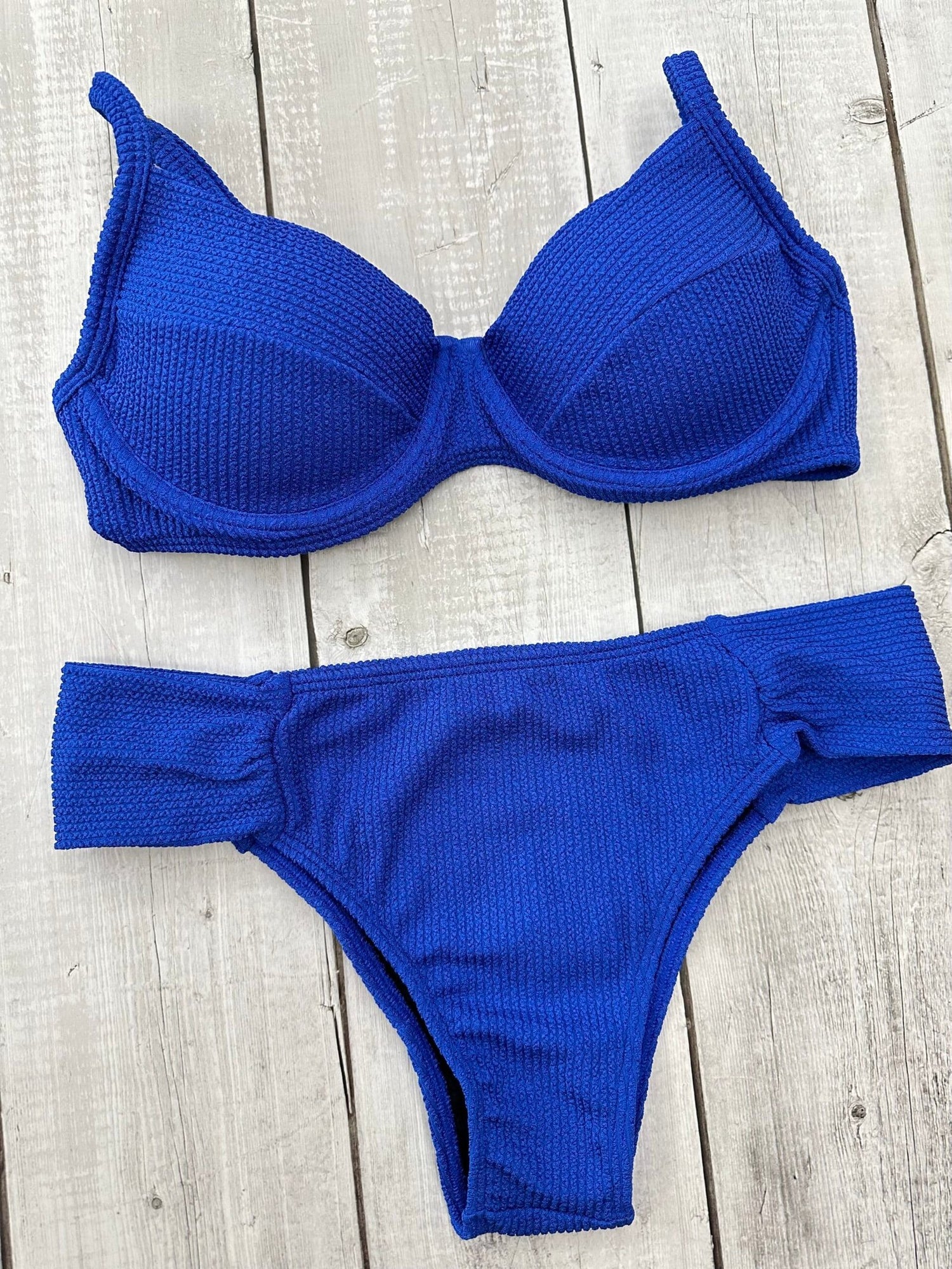 Santorini Crinkle High Waisted Bra Bikini Set