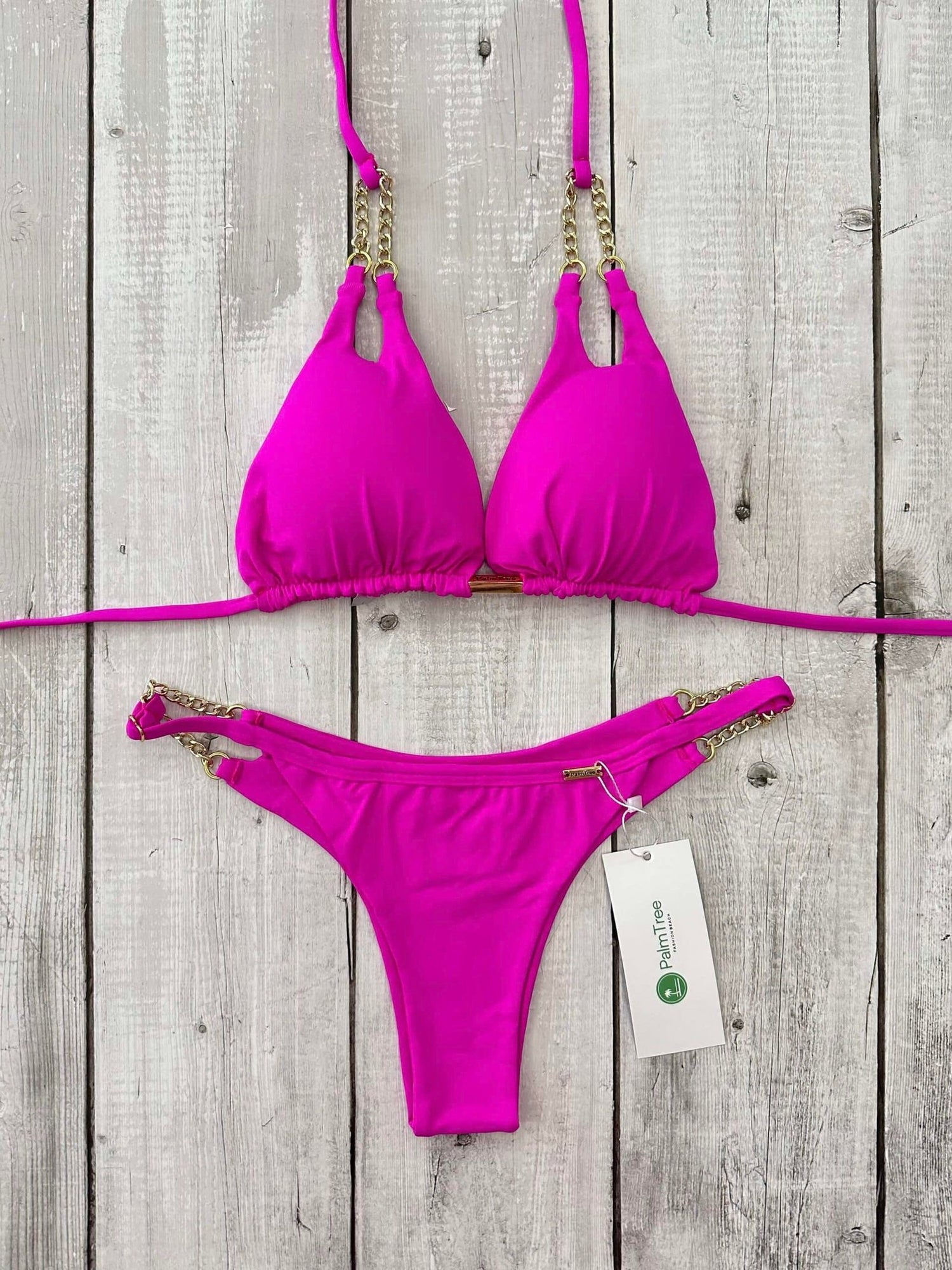 Cancun Lux Triangle Bikini Set Light Pink
