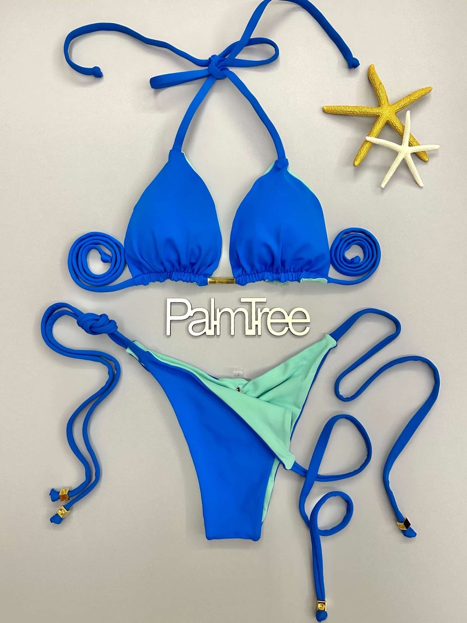 Rio Triangle Ruched Tie-Side Reversible Bikini Set