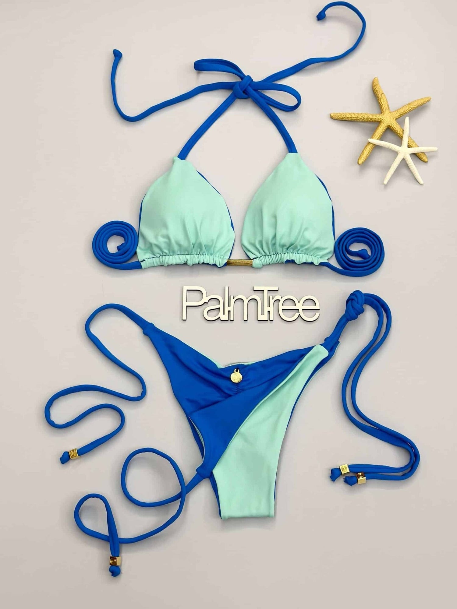 Rio Triangle Ruched Tie-Side Reversible Bikini Set