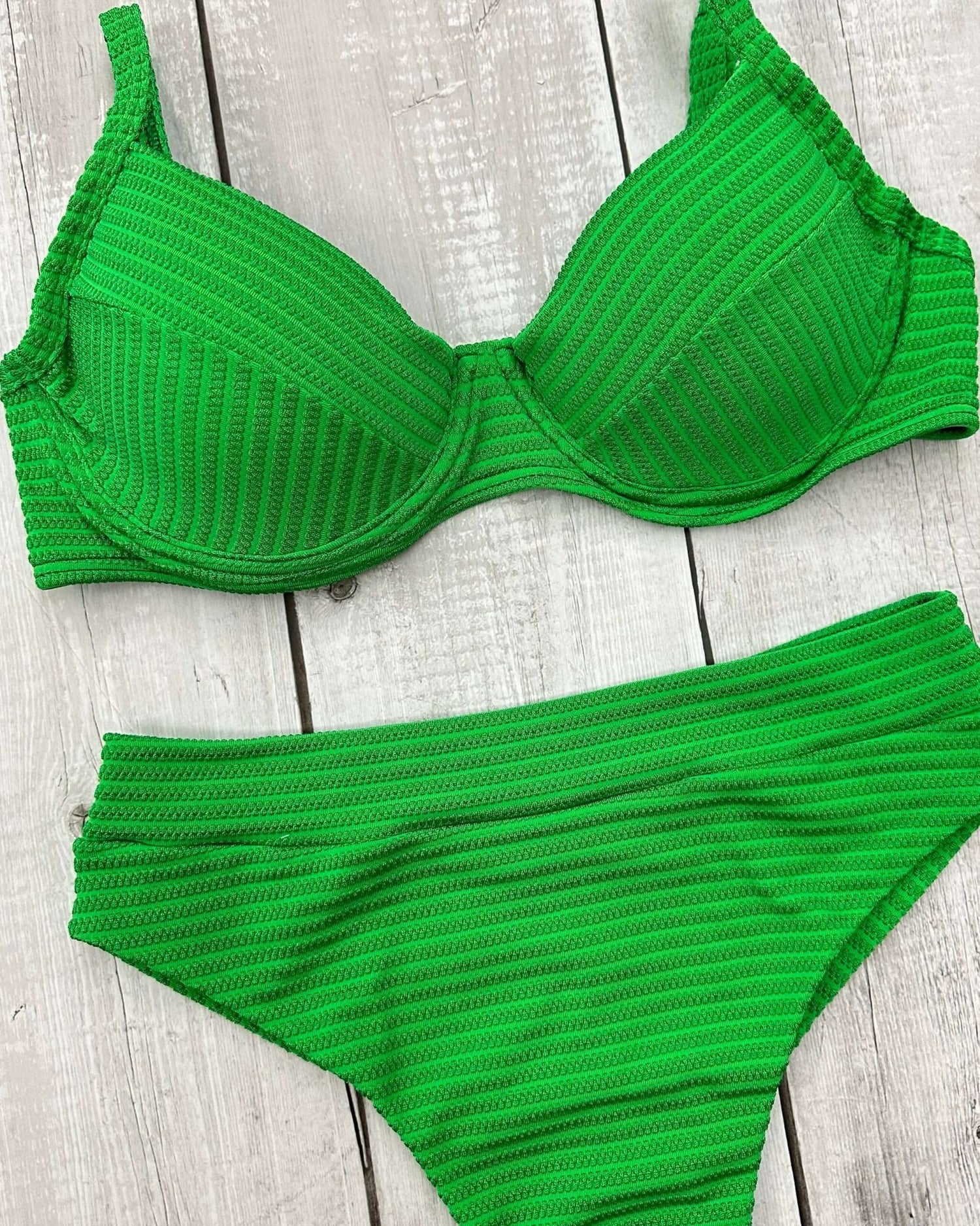 Mykonos Textured Slim Hot Pants Bra Bikini Set