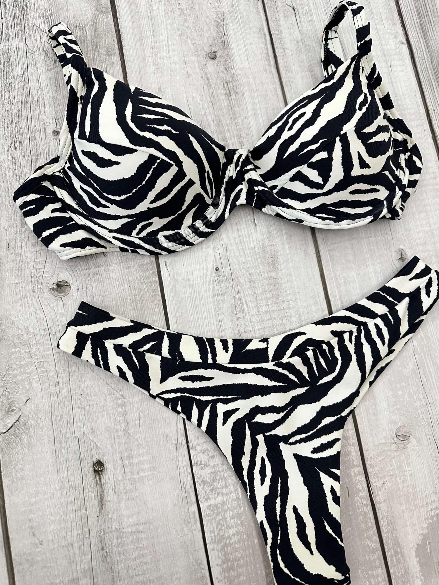 Maldives Zebra Print Underwire Bra Bikini Set