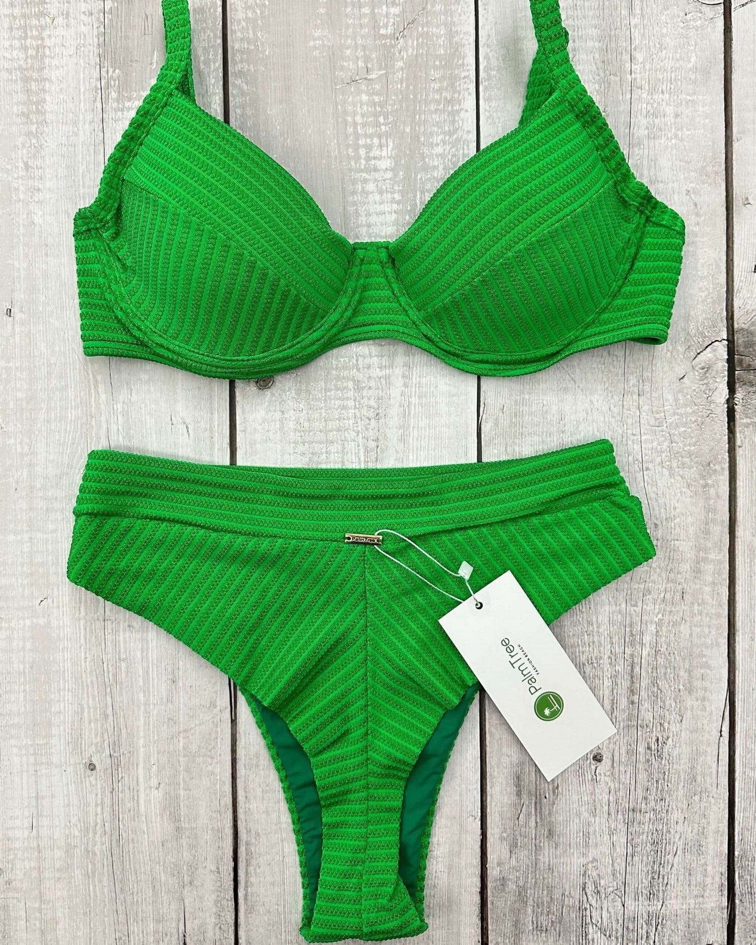 Mykonos Textured Slim Hot Pants Bra Bikini Set