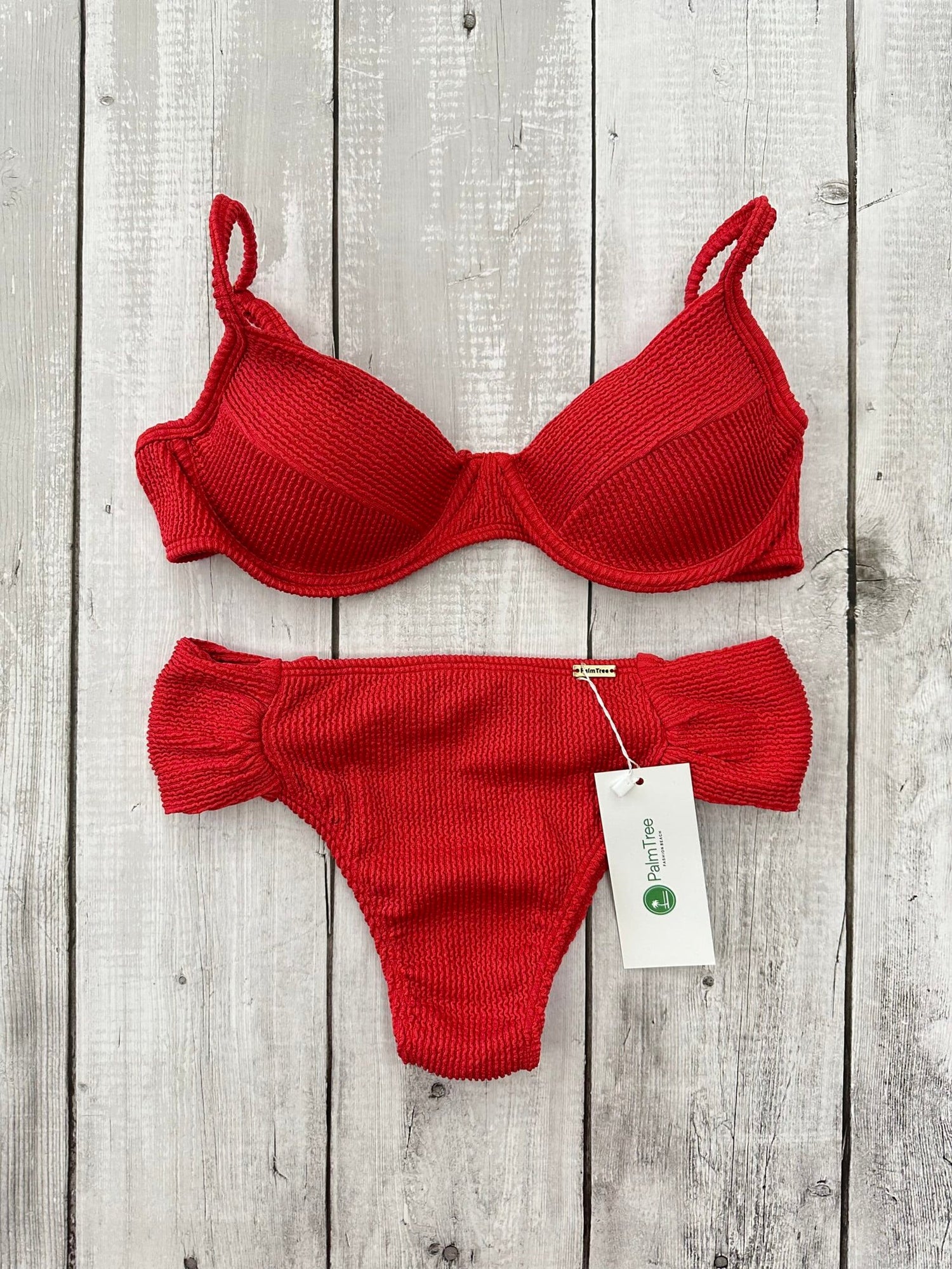 Santorini Crinkle High Waisted Bra Bikini Set