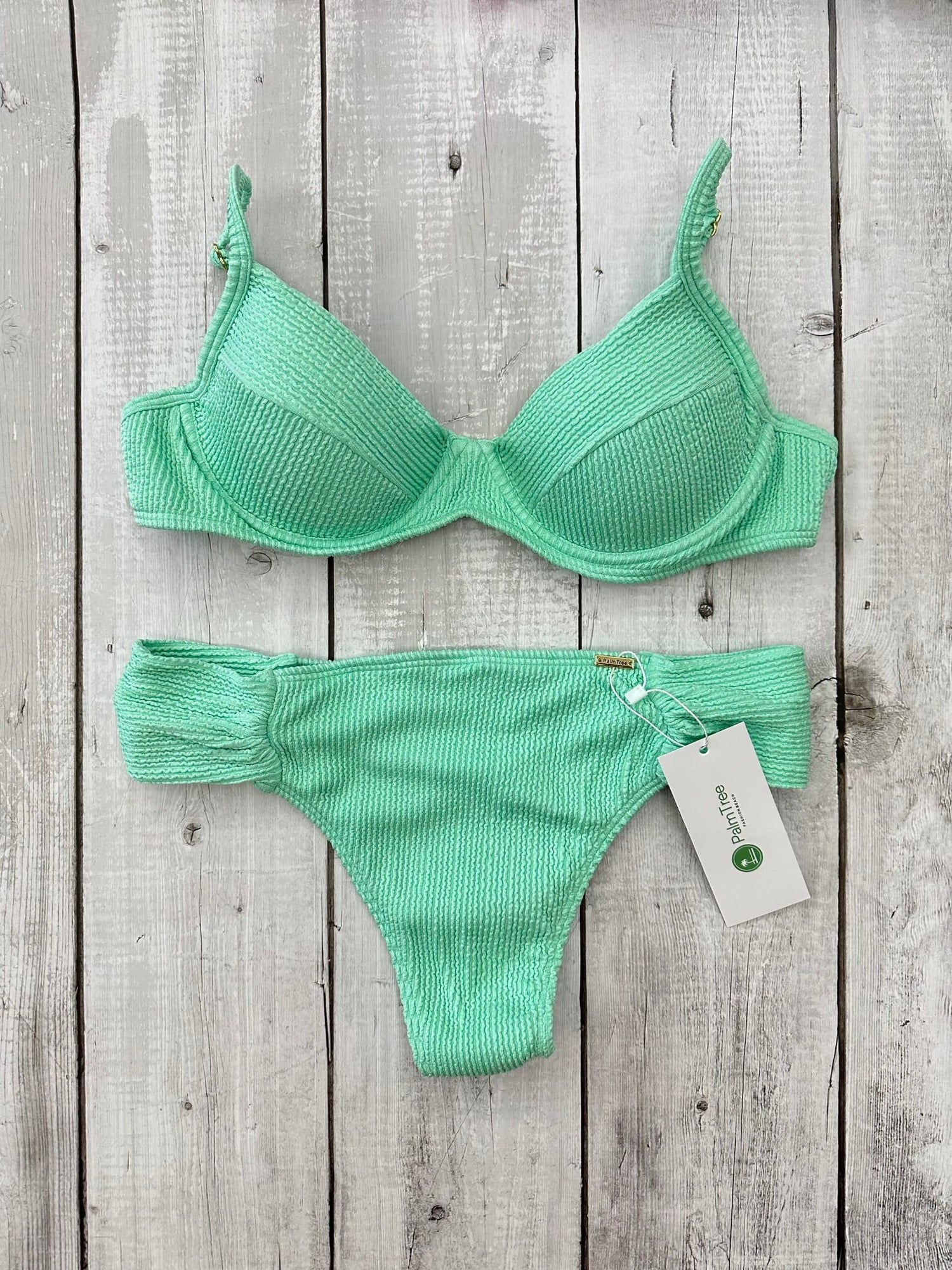Santorini Crinkle High Waisted Bra Bikini Set