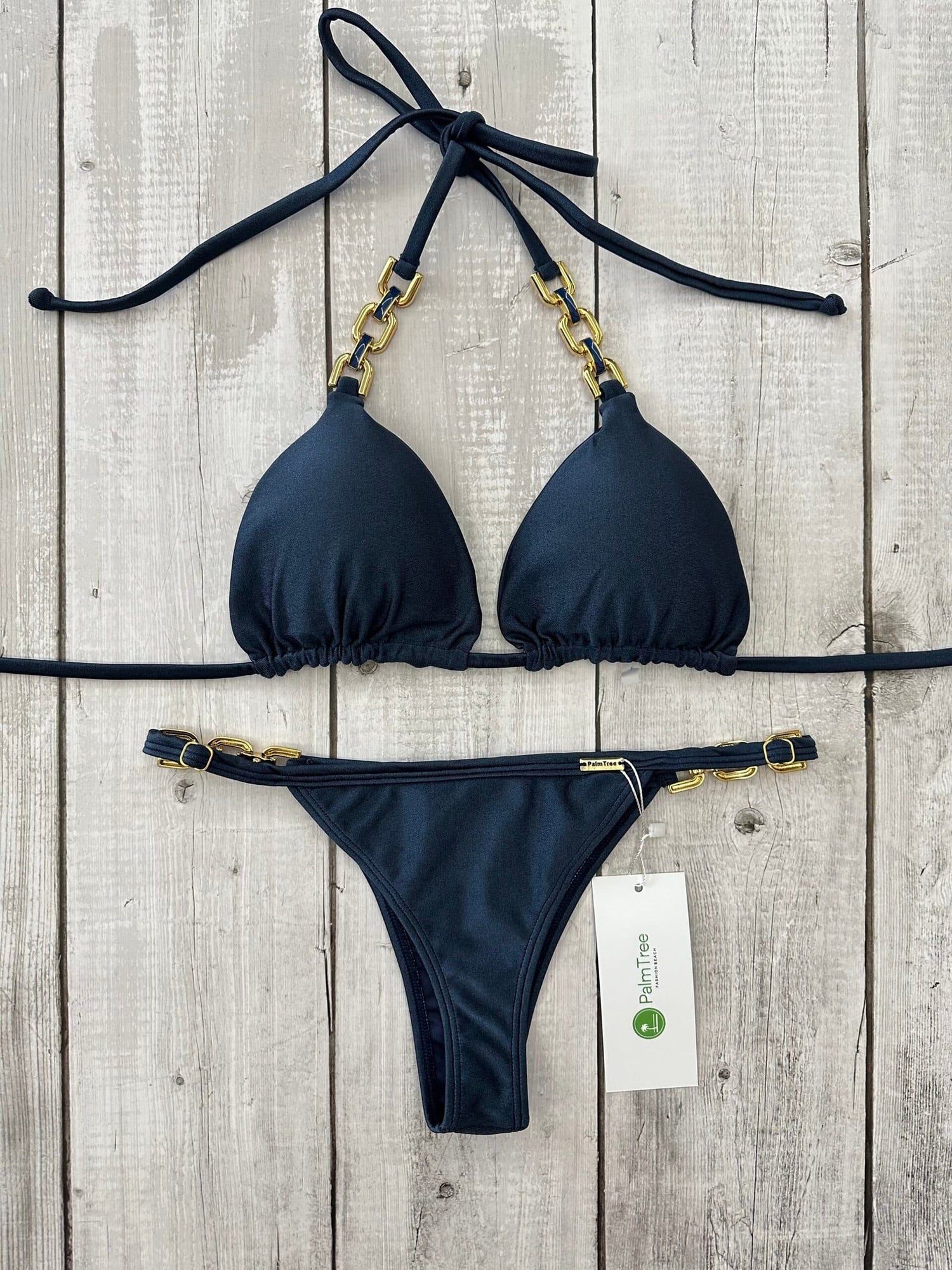Cancun Lux III Shimmer Triangle Bikini Set