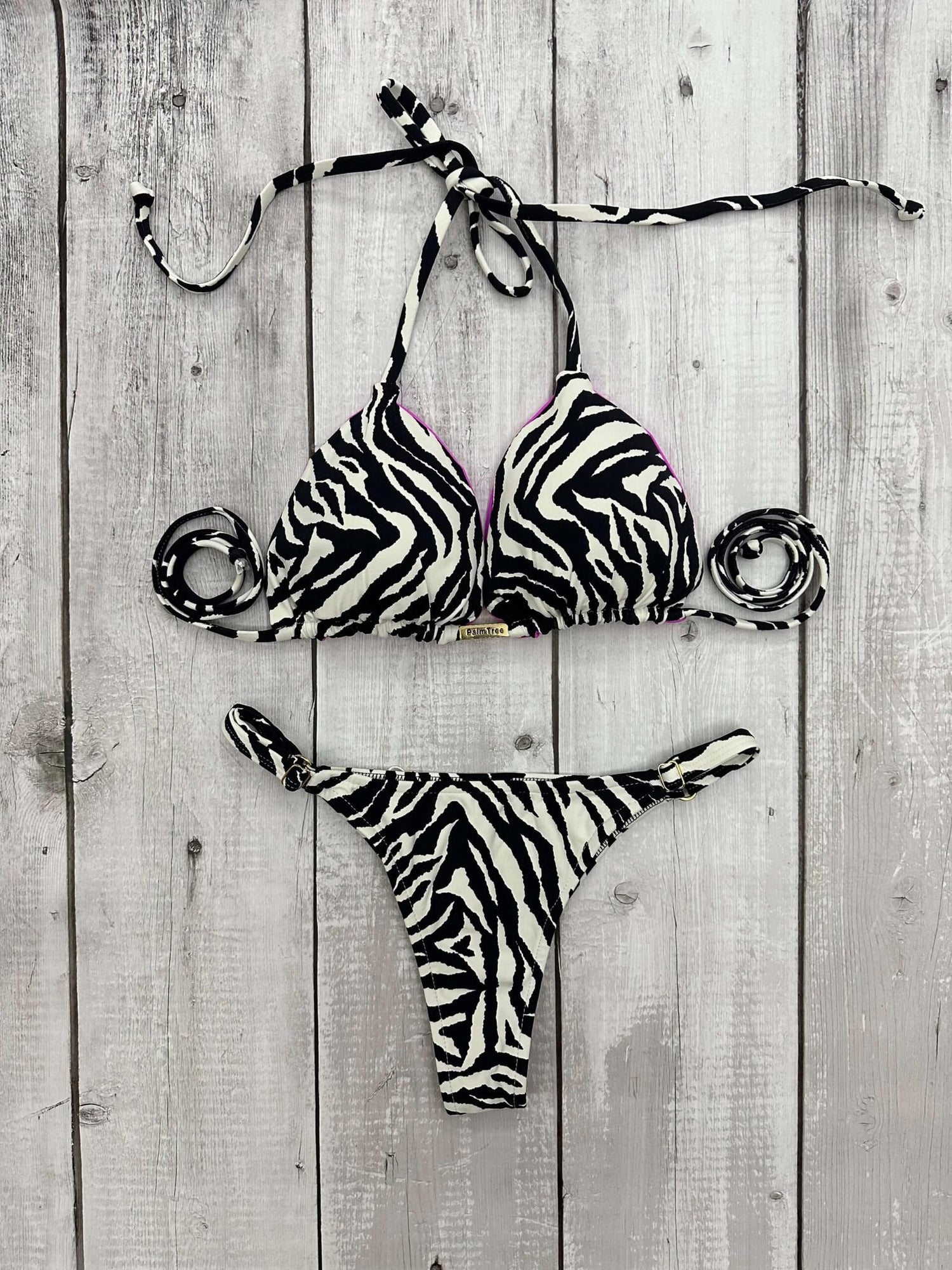 Cancun Animal Print Triangle Bikini Set