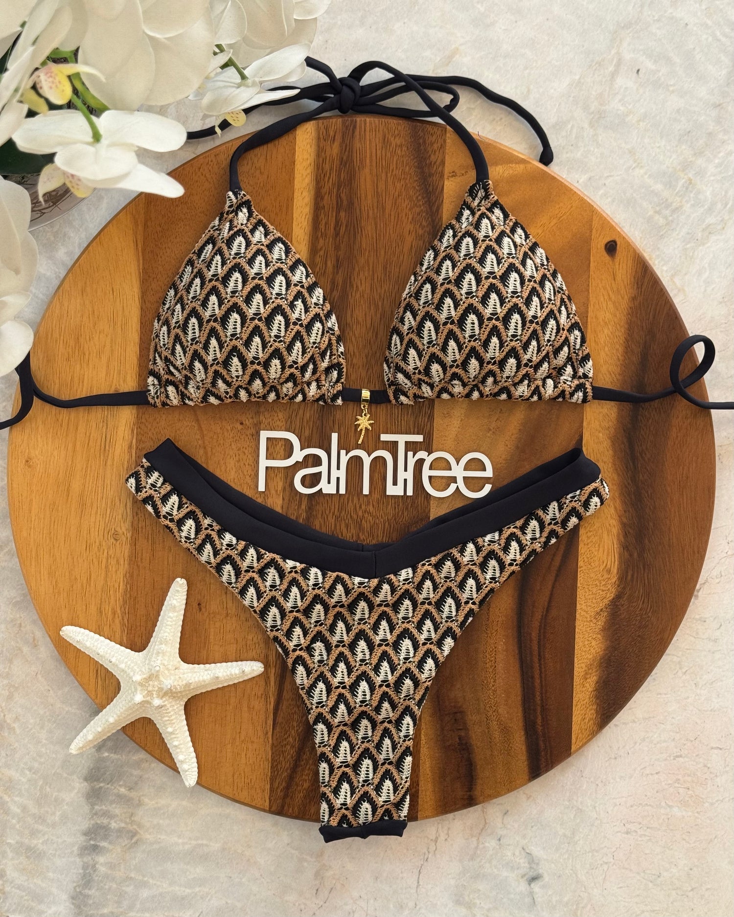 Tulum Shell Lace Triangle Bikini Set