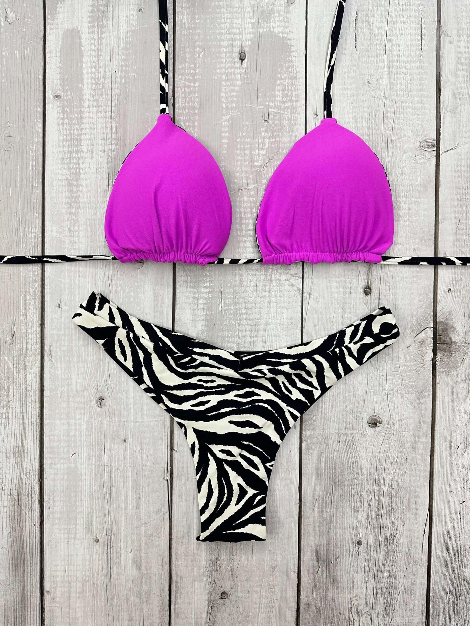 Tulum Animal Print Triangle Bikini Set