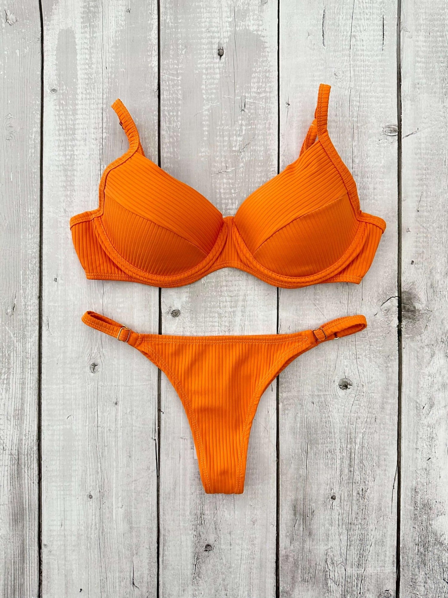 Marbella Ribbed Underwire Bra Bikini Set