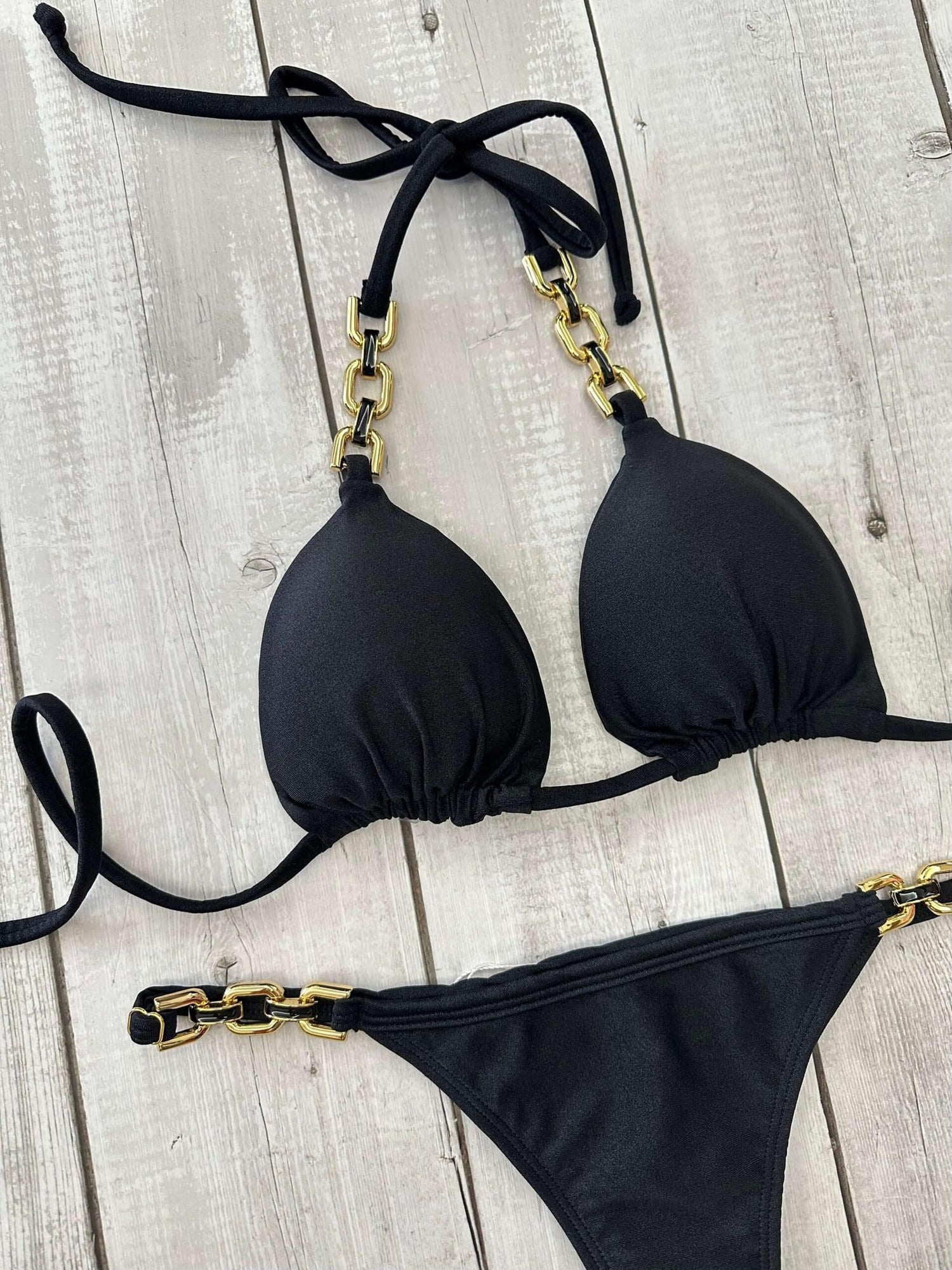 Cancun Lux III Shimmer Triangle Bikini Set