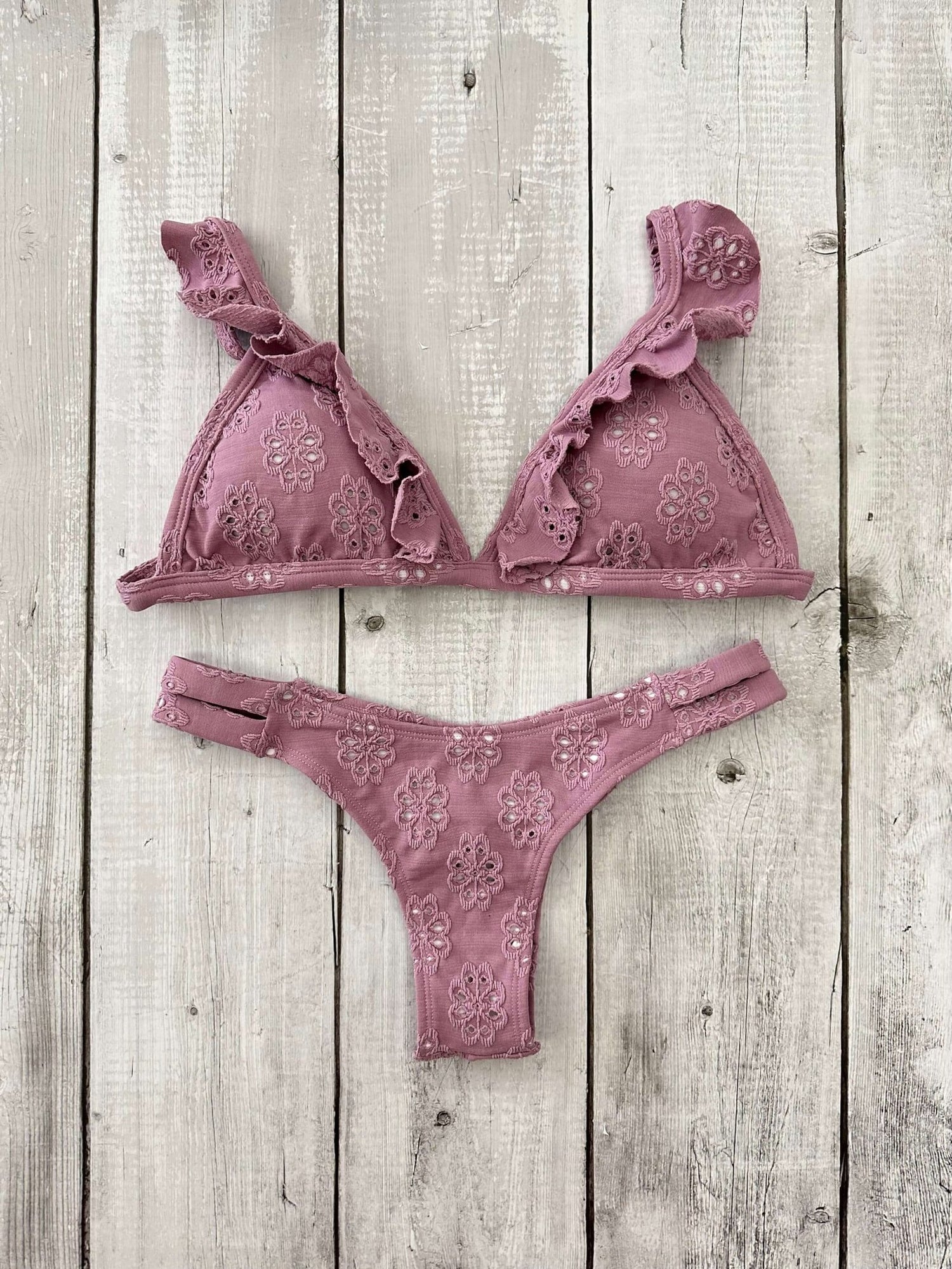 St Tropez Broderie Stylish Triangle Bikini Set