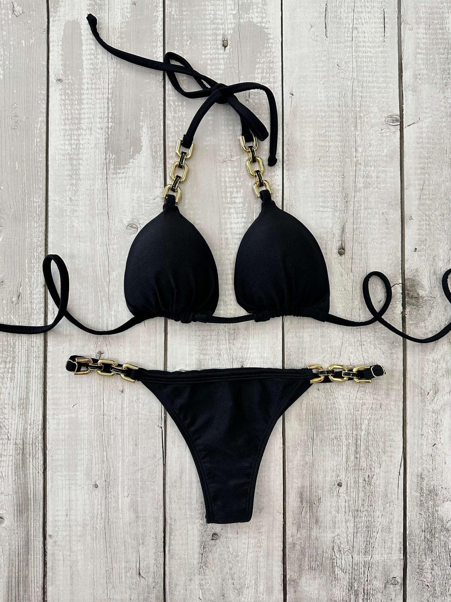 Cancun Lux III Shimmer Triangle Bikini Set