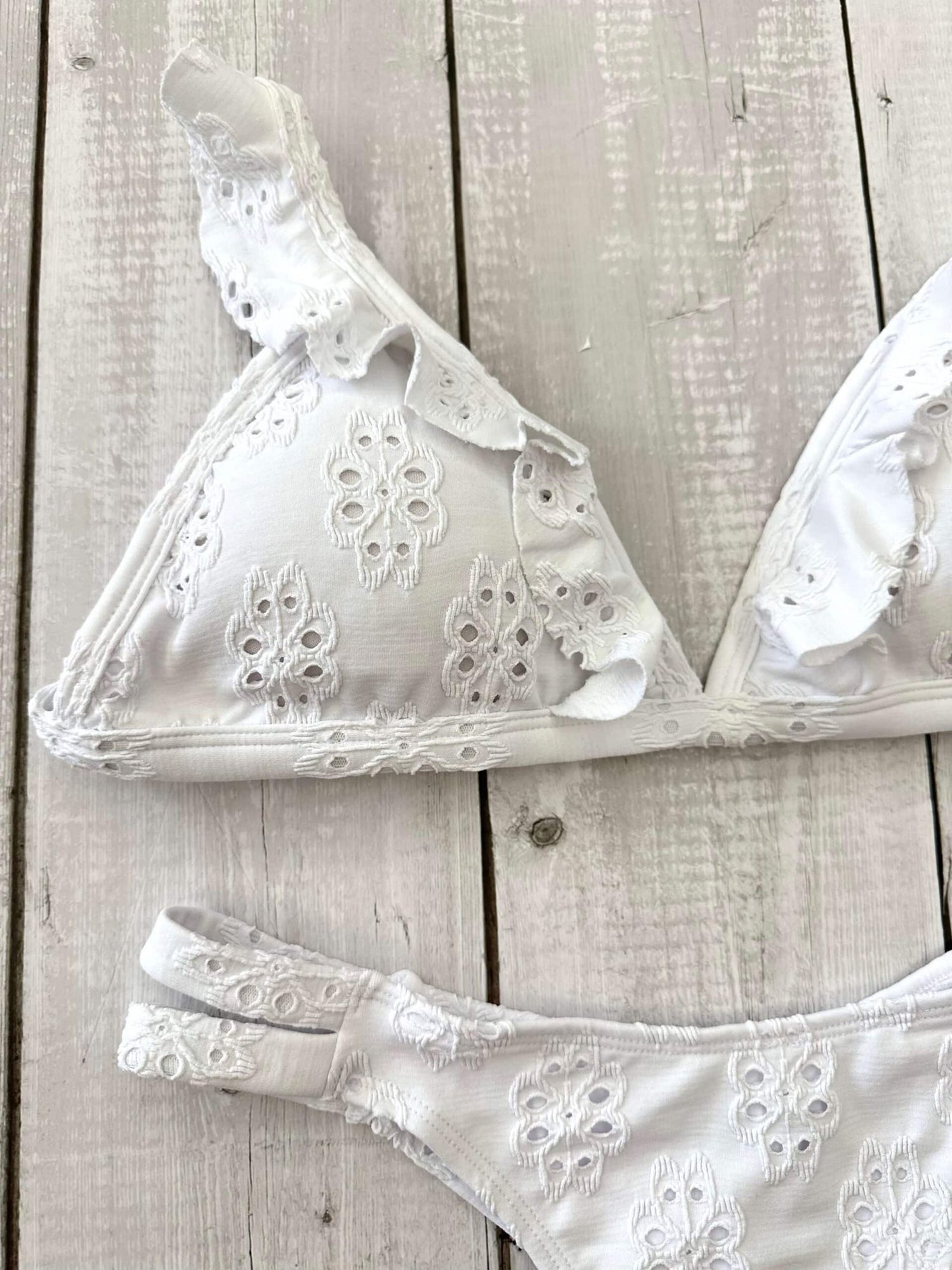 St Tropez Broderie Stylish Triangle Bikini Set