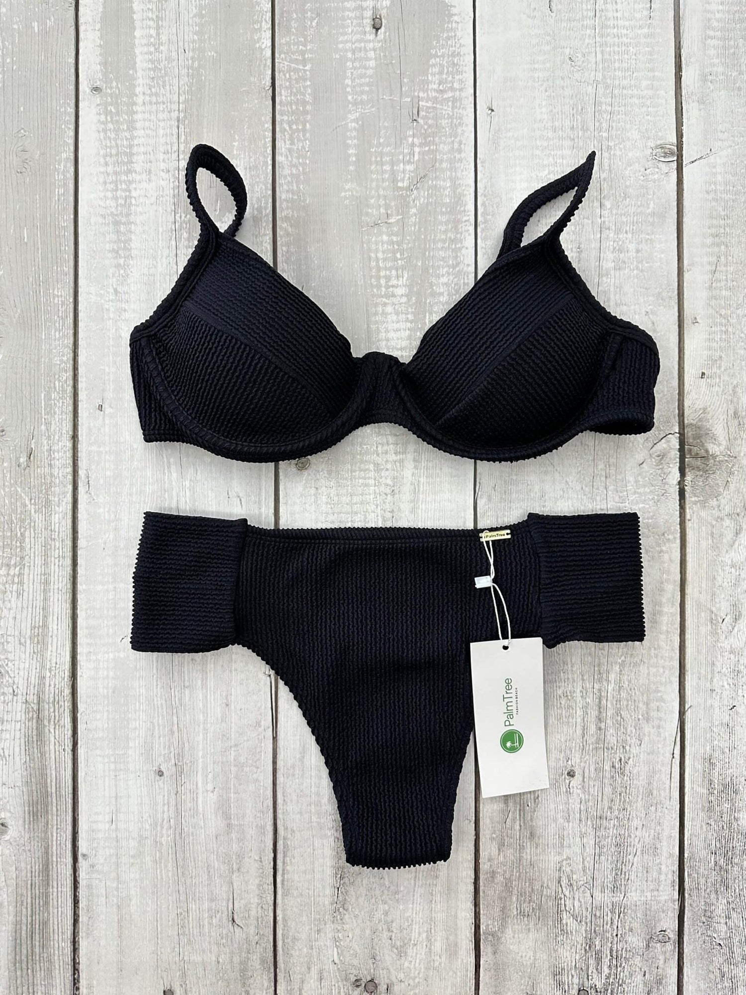 Santorini Crinkle High Waisted Bra Bikini Set