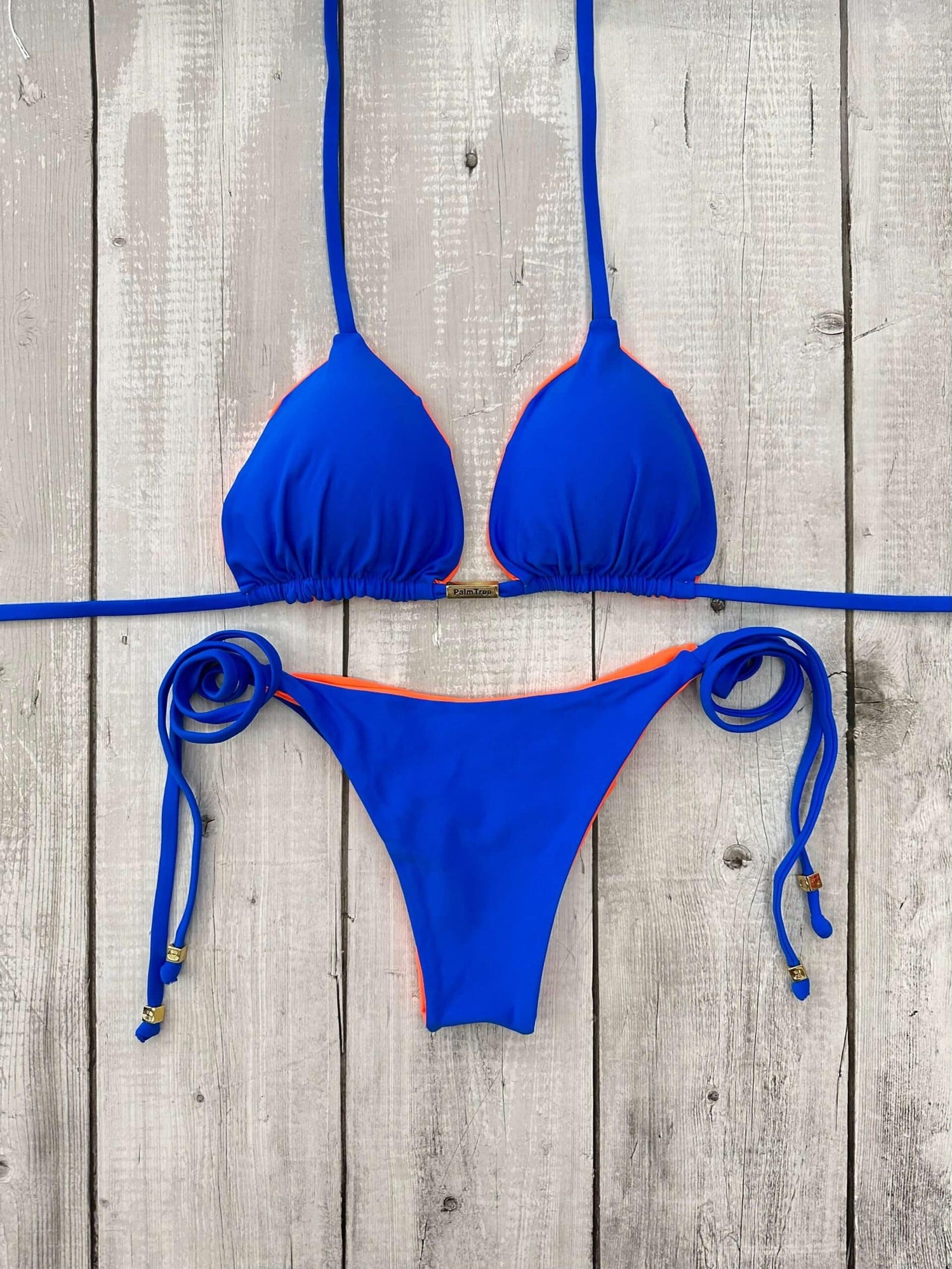Rio Triangle Ruched Tie-Side Reversible Bikini Set