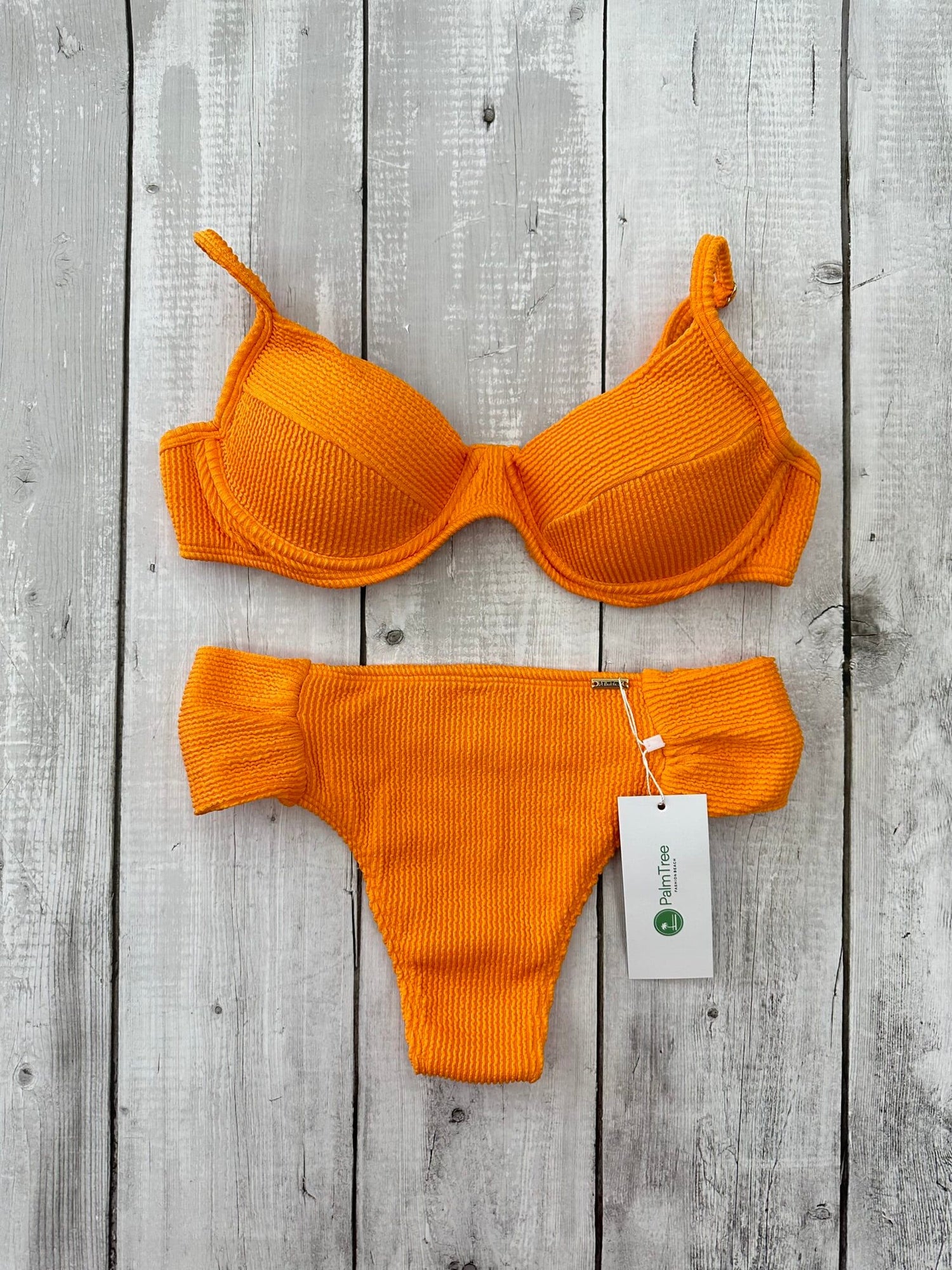 Santorini Crinkle High Waisted Bra Bikini Set