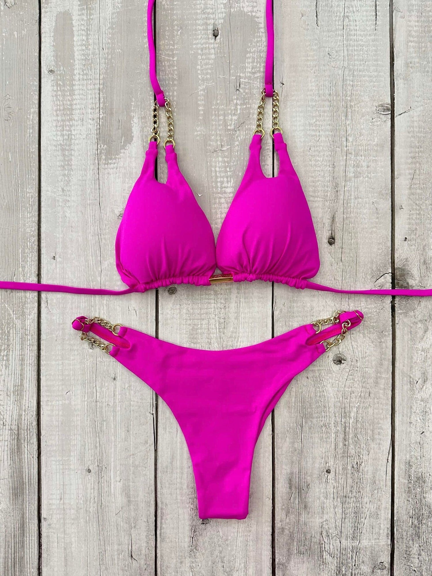 Cancun Lux Triangle Bikini Set Light Pink