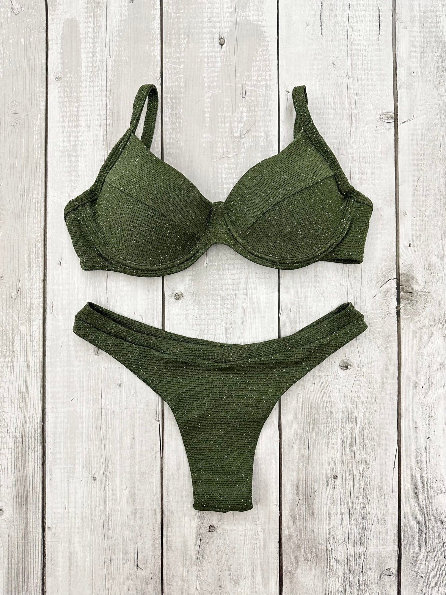 Maldives Glitter Underwire Bra Bikini Set Glitter