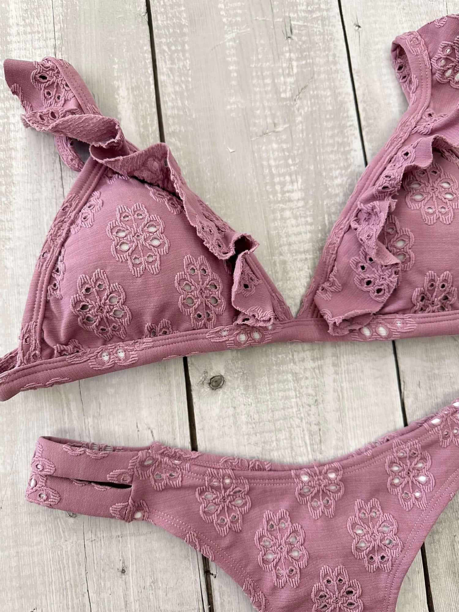 St Tropez Broderie Stylish Triangle Bikini Set