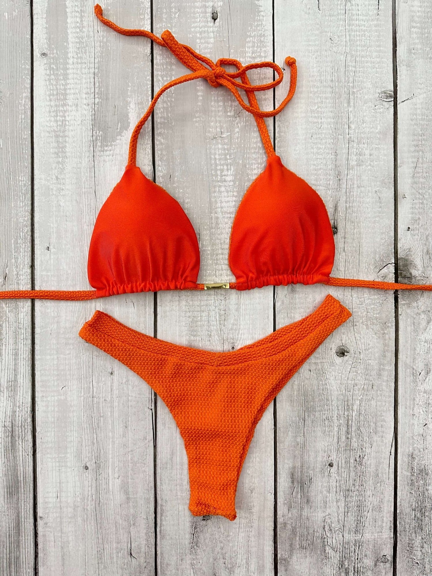 Tulum Textured Triangle Bikini Set