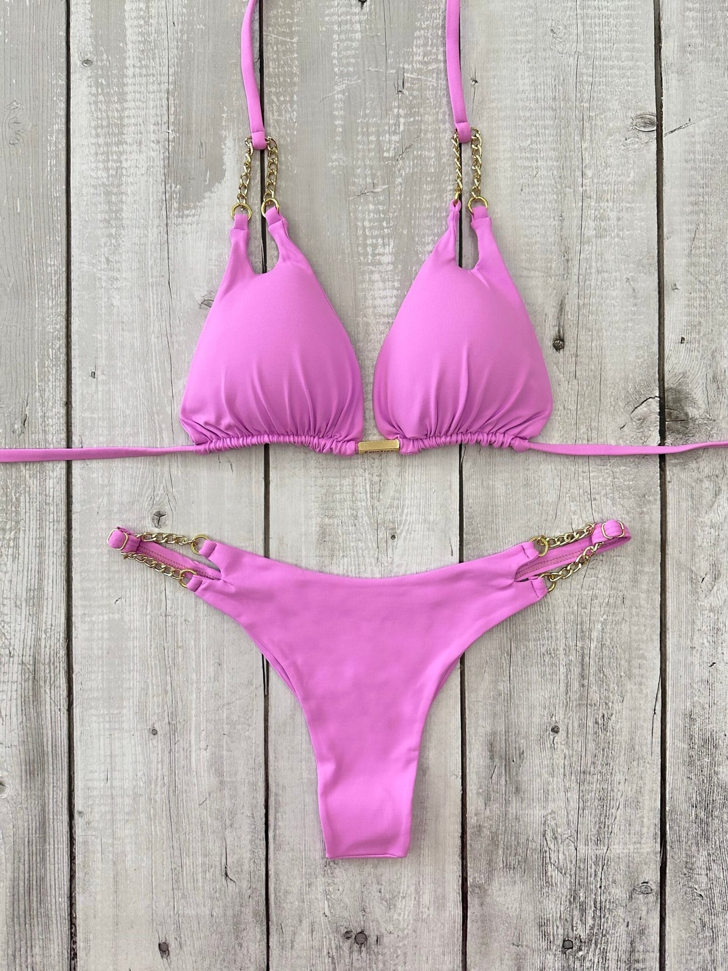 Cancun Lux Triangle Bikini Set Light Pink