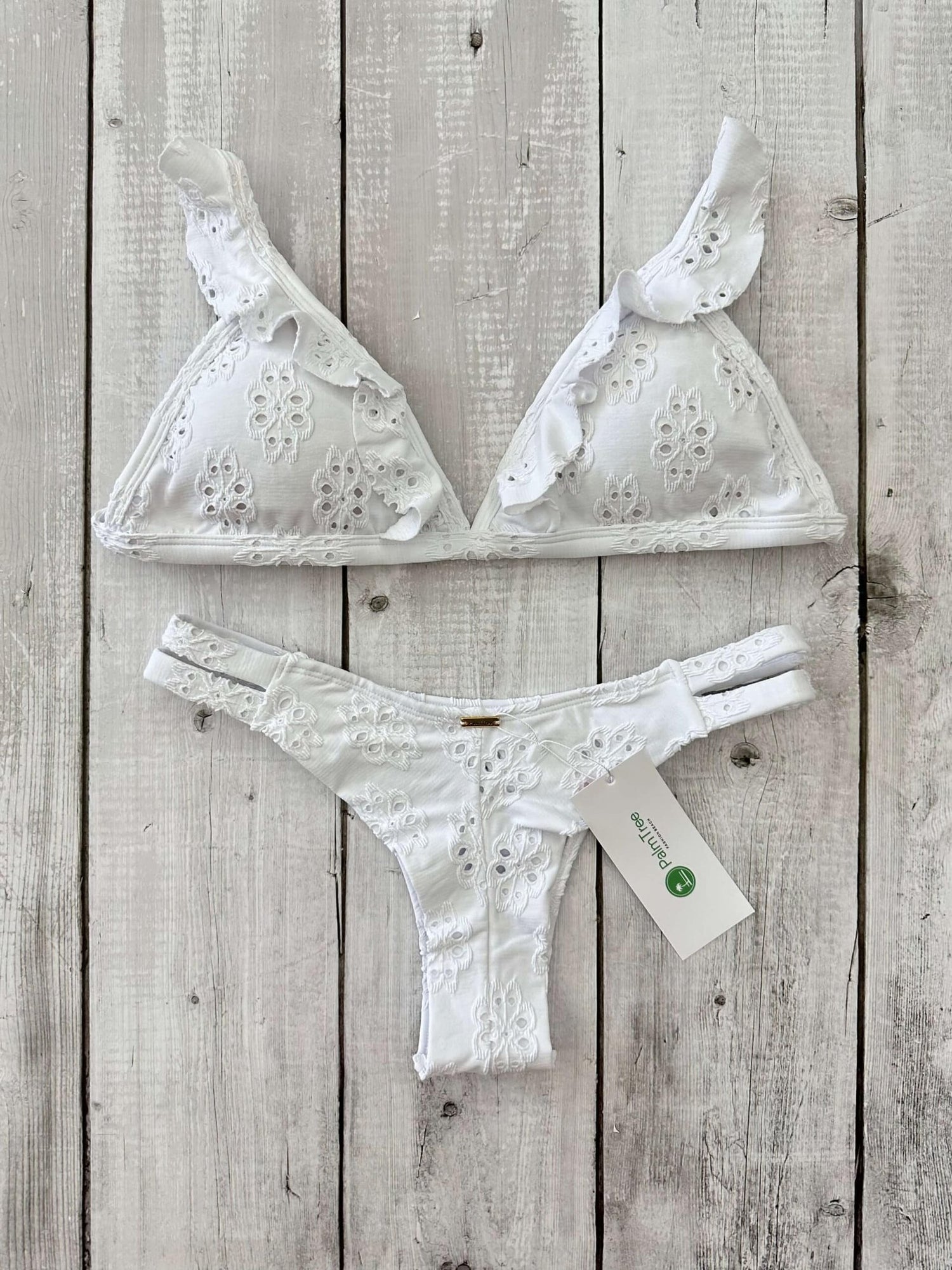 St Tropez Broderie Stylish Triangle Bikini Set