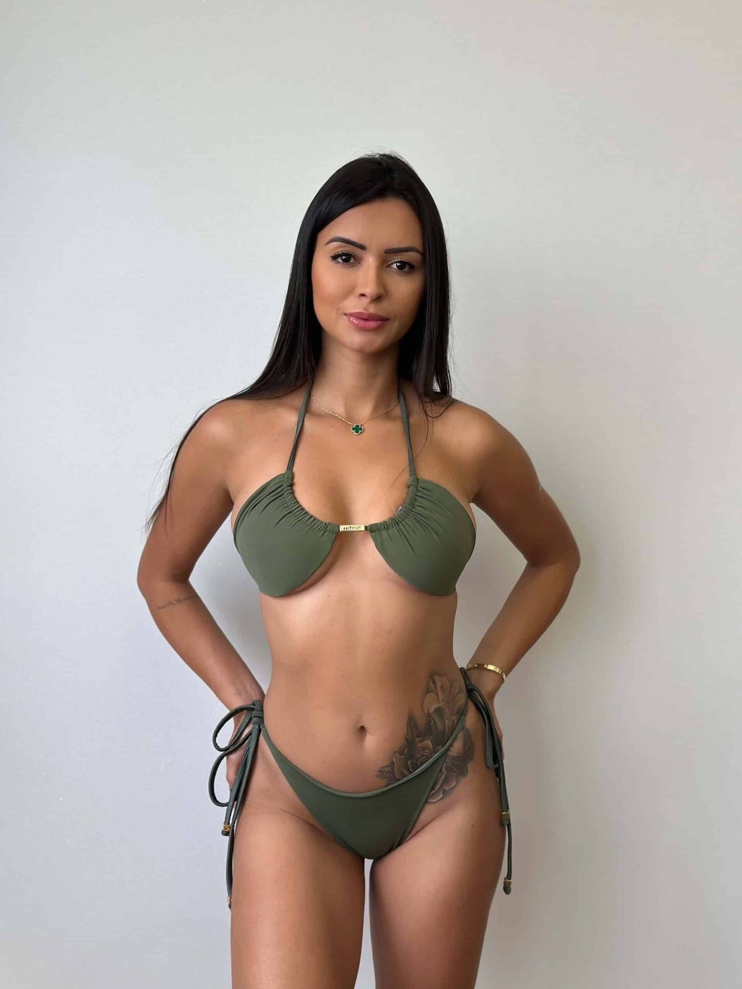Rio Shimmer Triangle Ruched Tie-Side Reversible Bikini Set