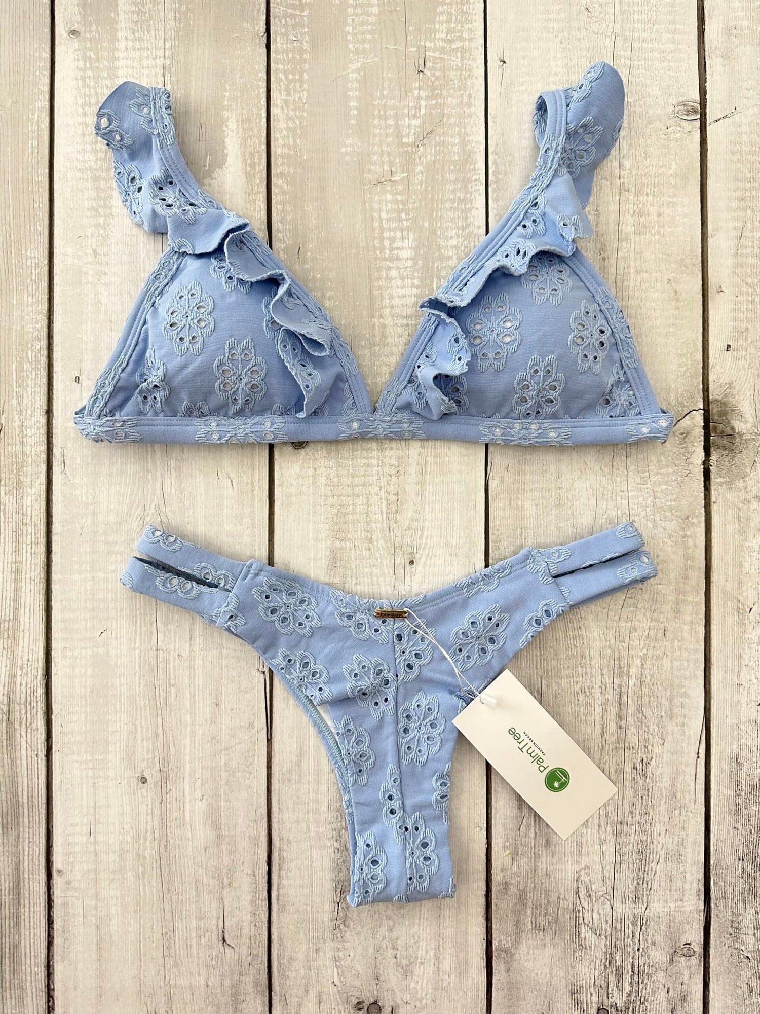 St Tropez Broderie Stylish Triangle Bikini Set