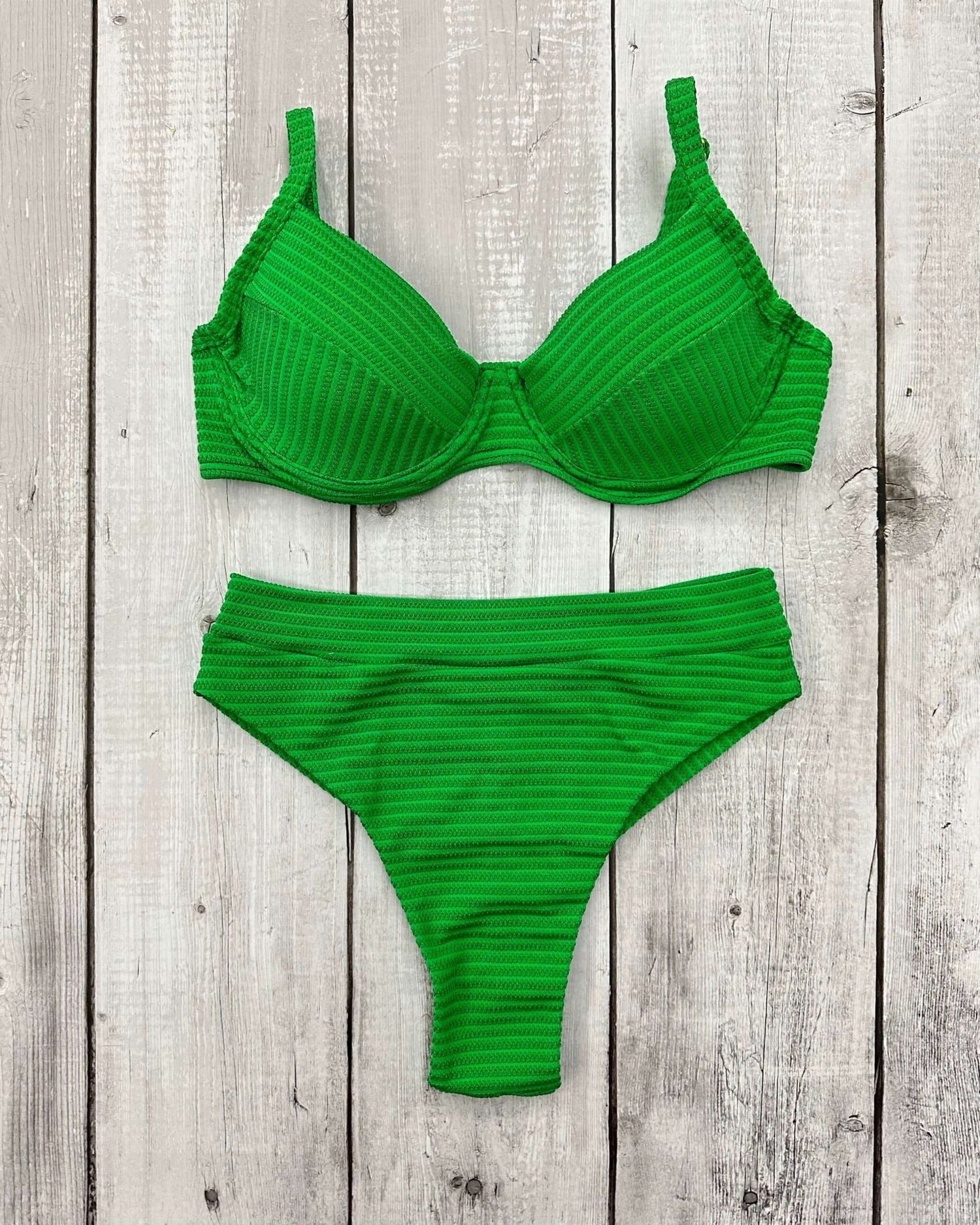 Mykonos Textured Slim Hot Pants Bra Bikini Set
