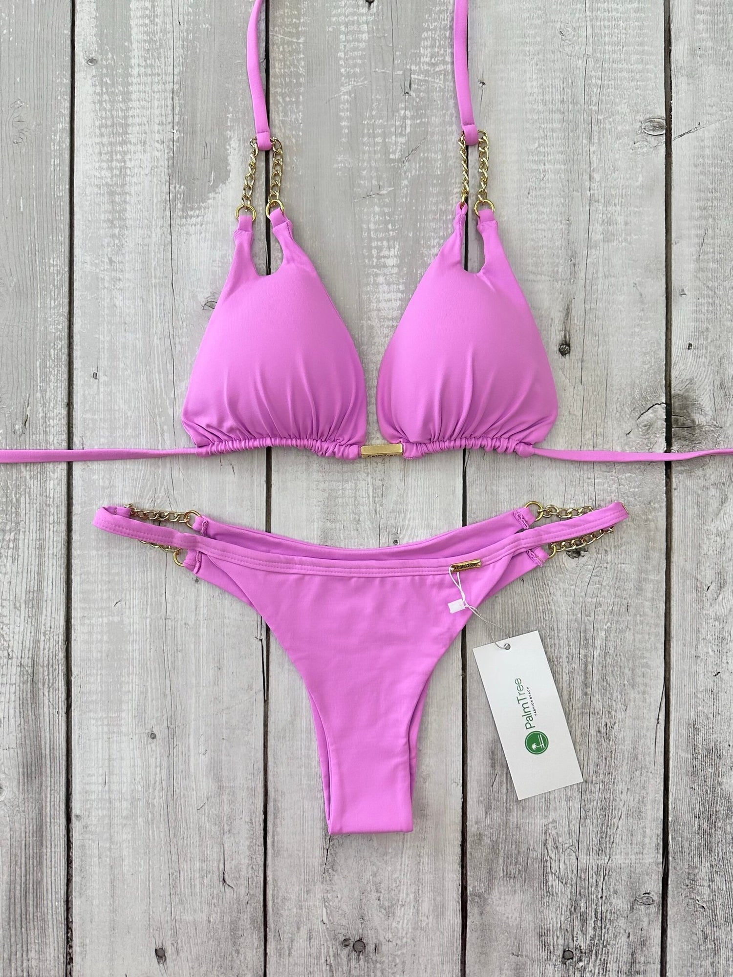 Cancun Lux Triangle Bikini Set Light Pink