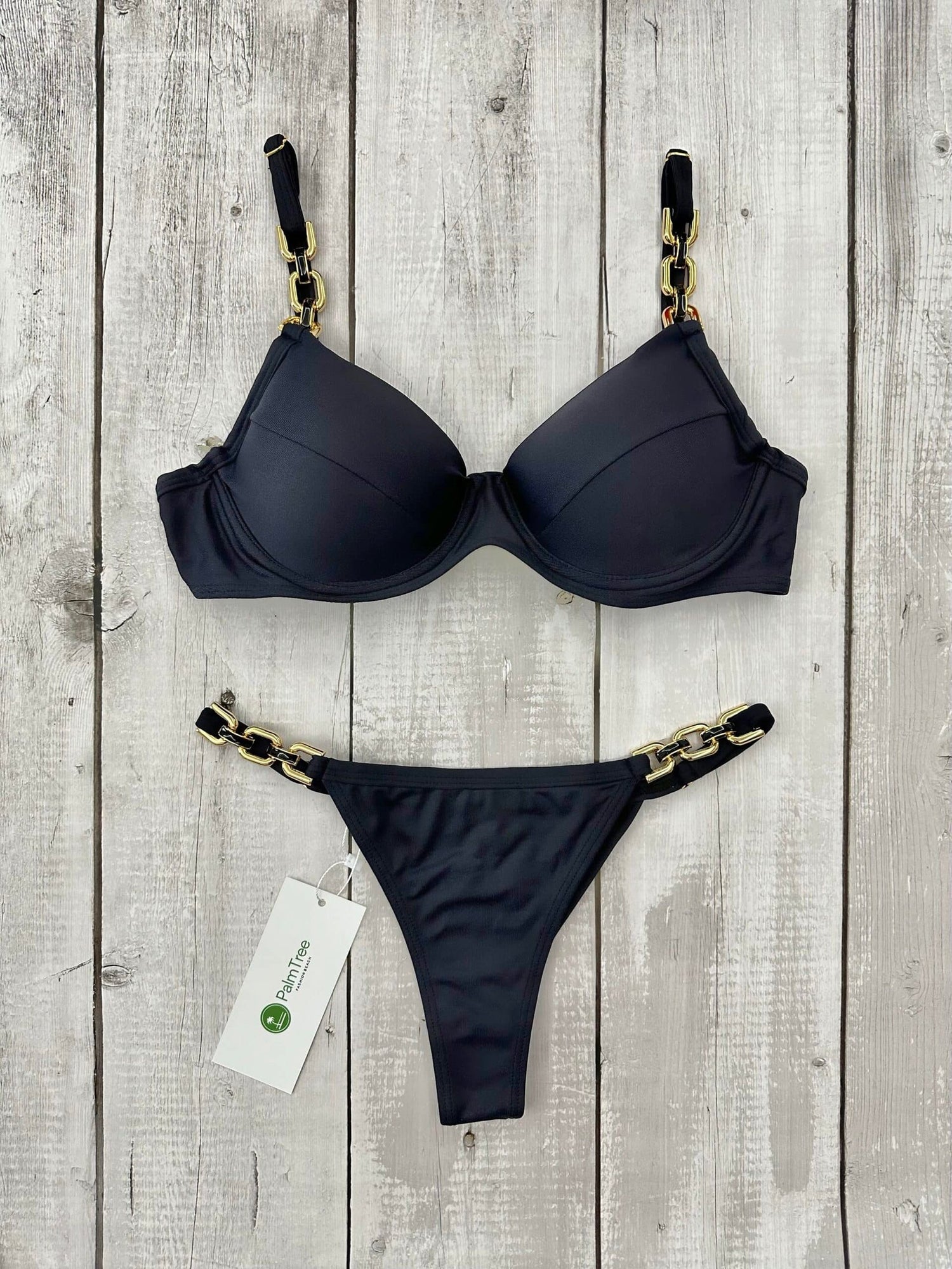 Marbella Lux Chain Underwire Bra Bikini Set