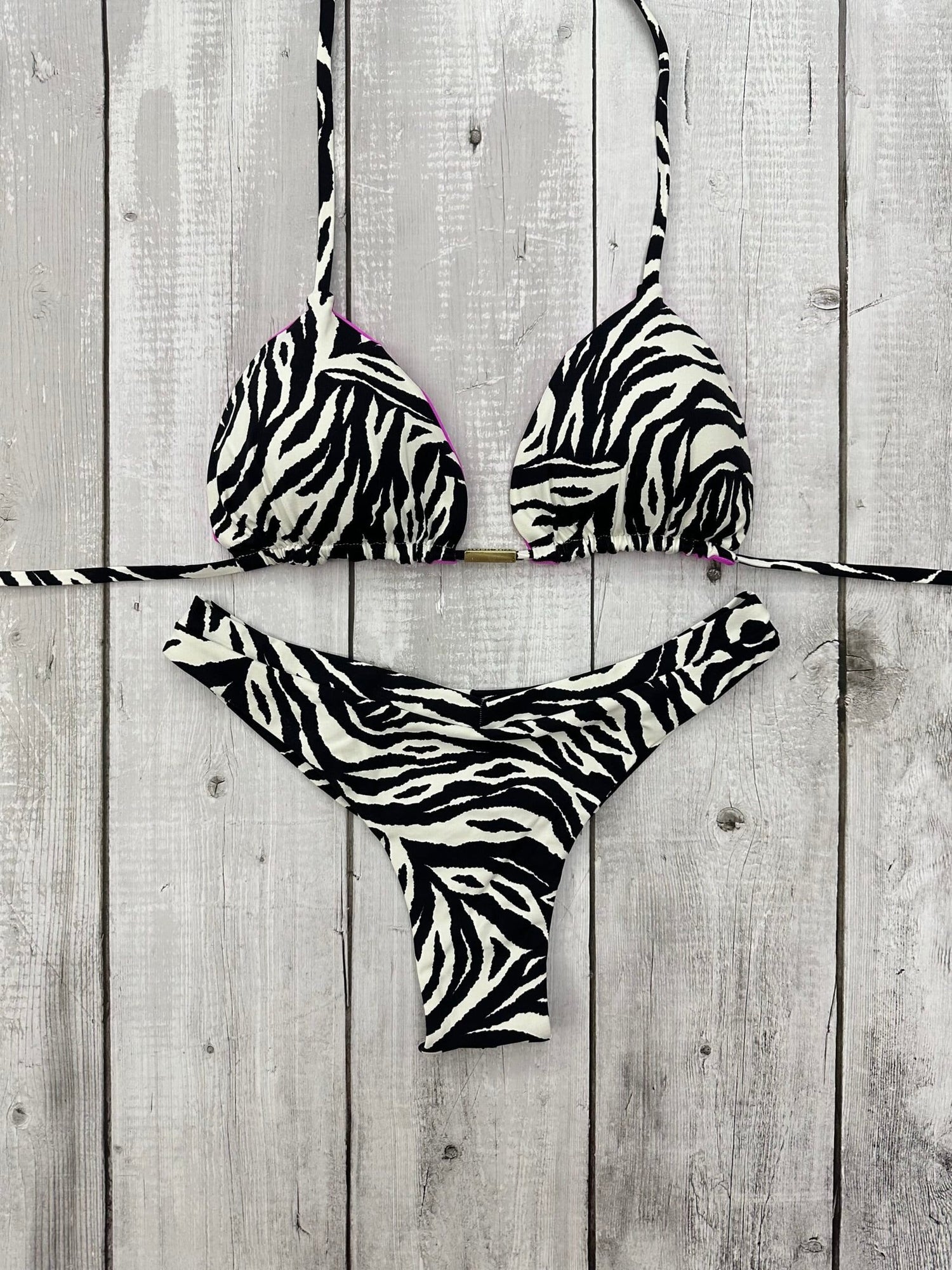Tulum Animal Print Triangle Bikini Set