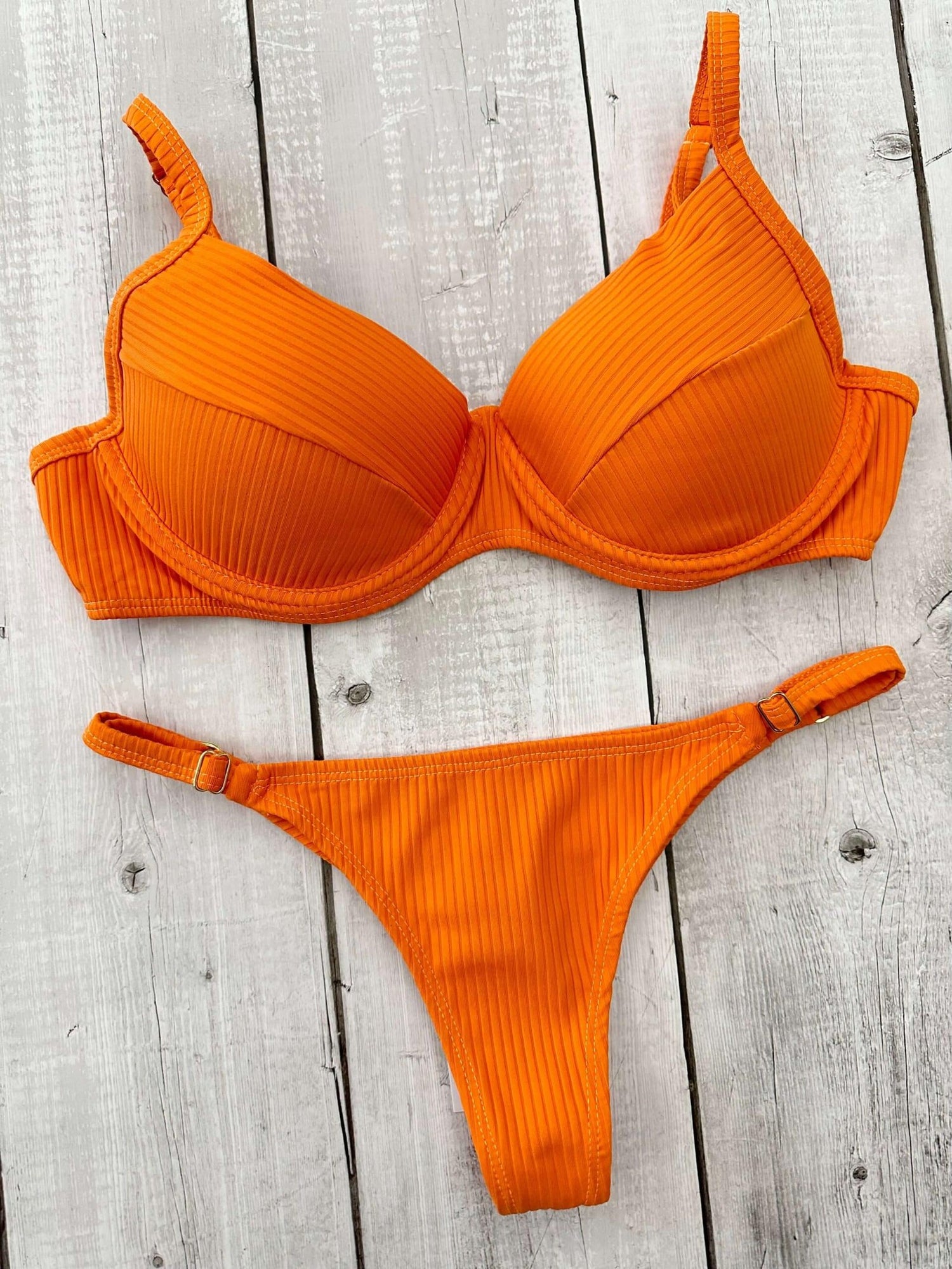 Marbella Ribbed Underwire Bra Bikini Set