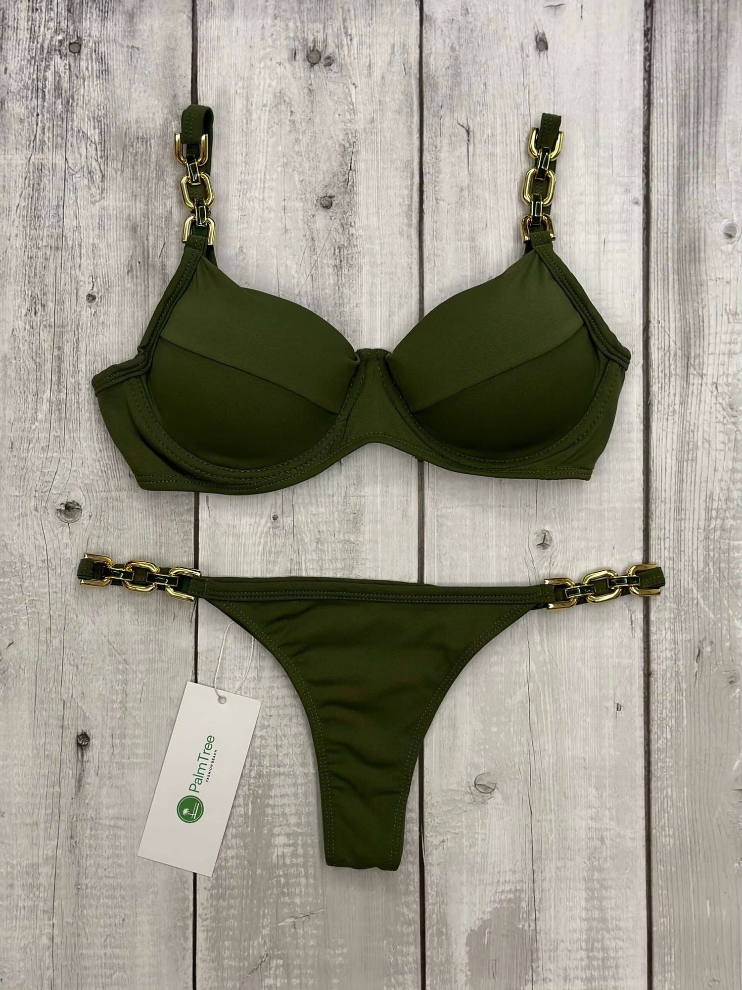 Marbella Lux Chain Underwire Bra Bikini Set
