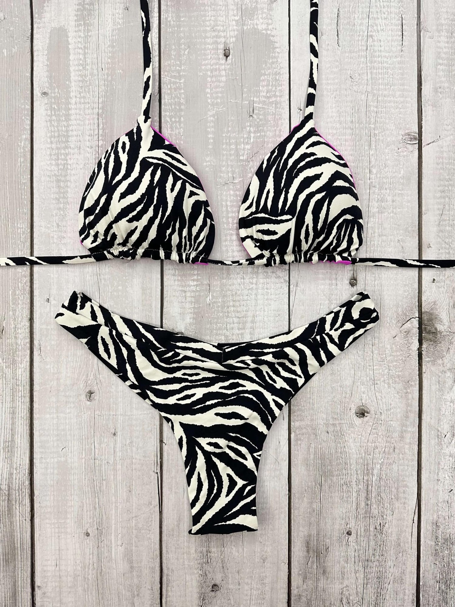 Tulum Animal Print Triangle Bikini Set
