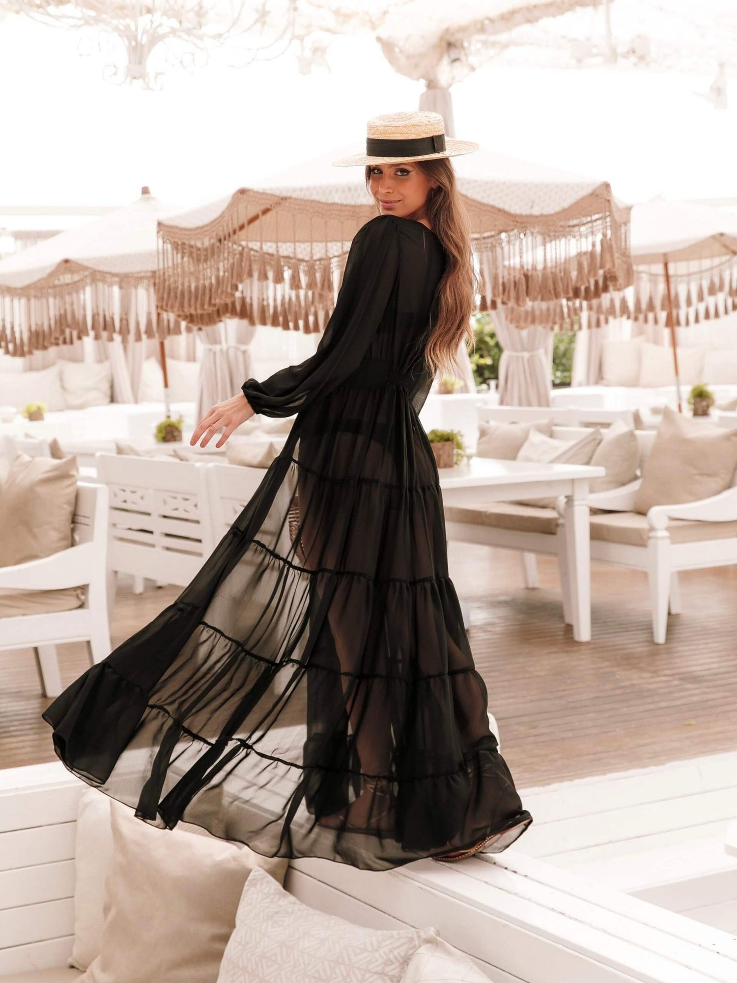 Monaco Beach Dress Sheer Silk Chiffon