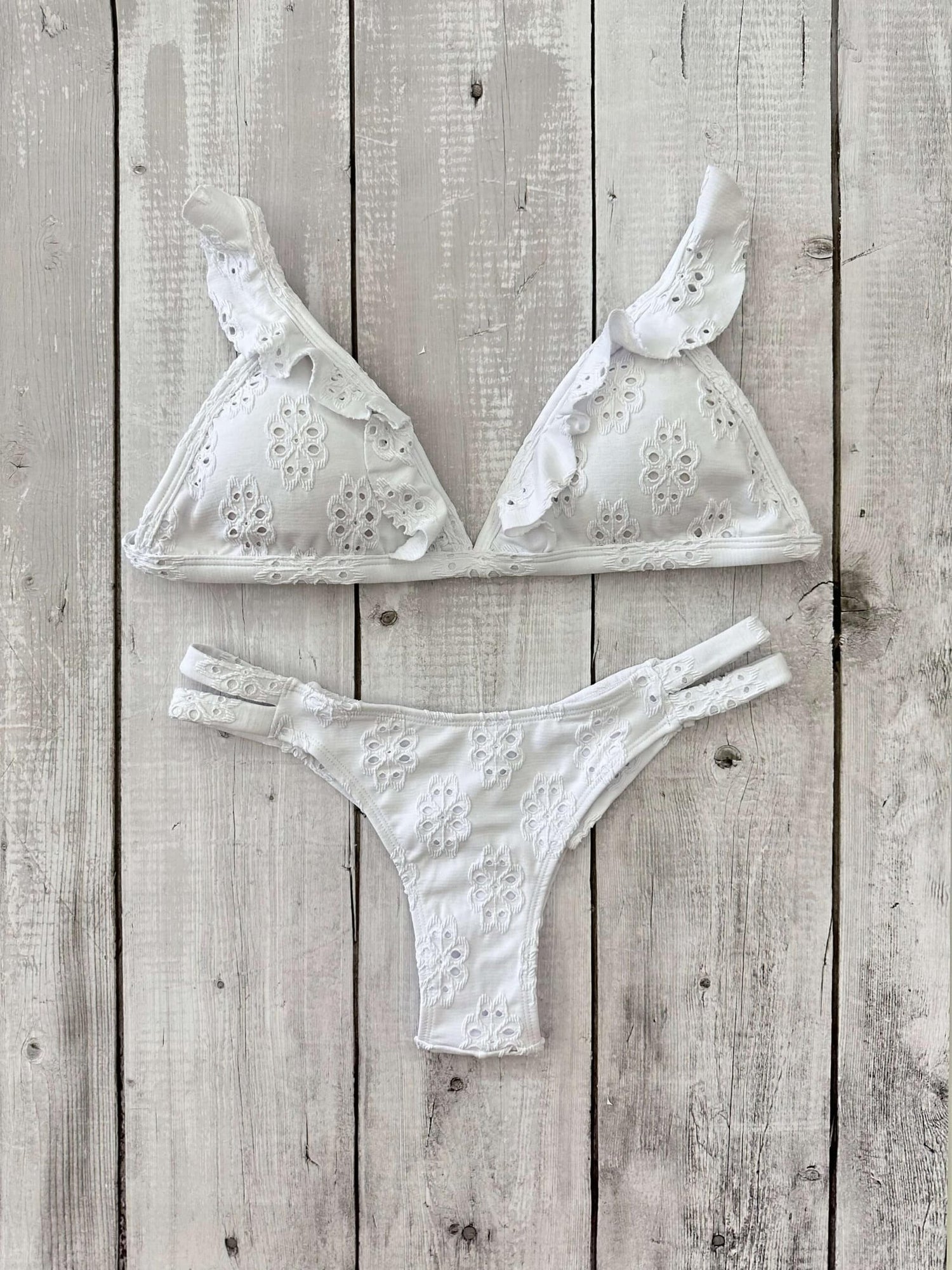 St Tropez Broderie Stylish Triangle Bikini Set