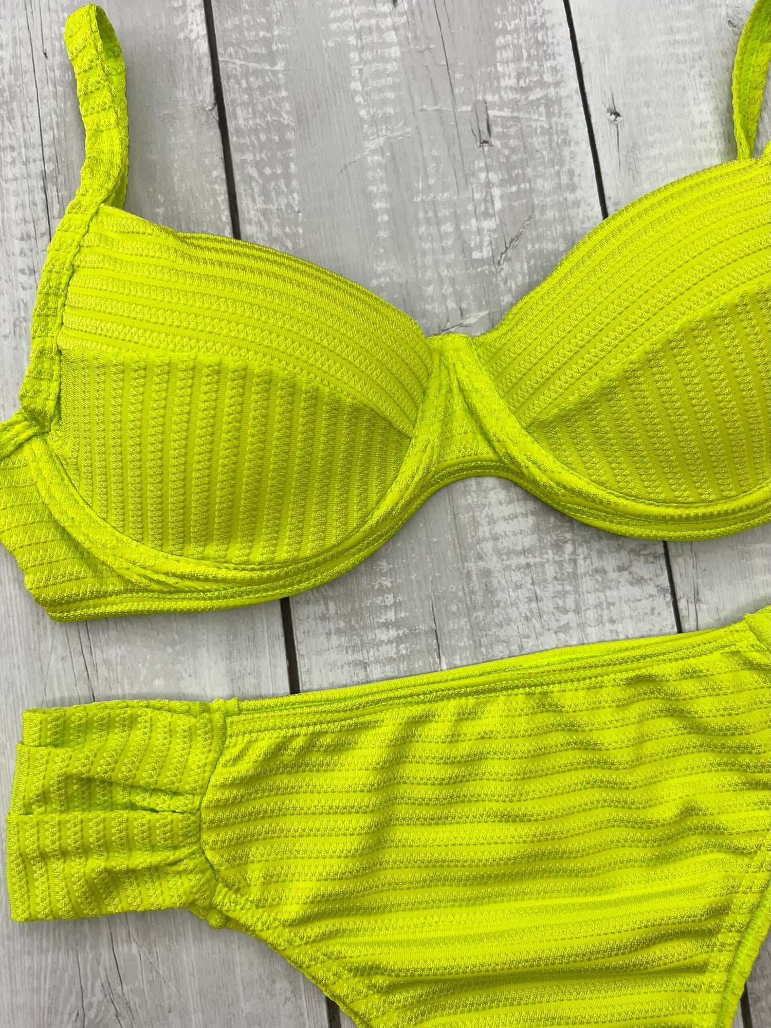 Santorini Textured High Waisted Bikini Set