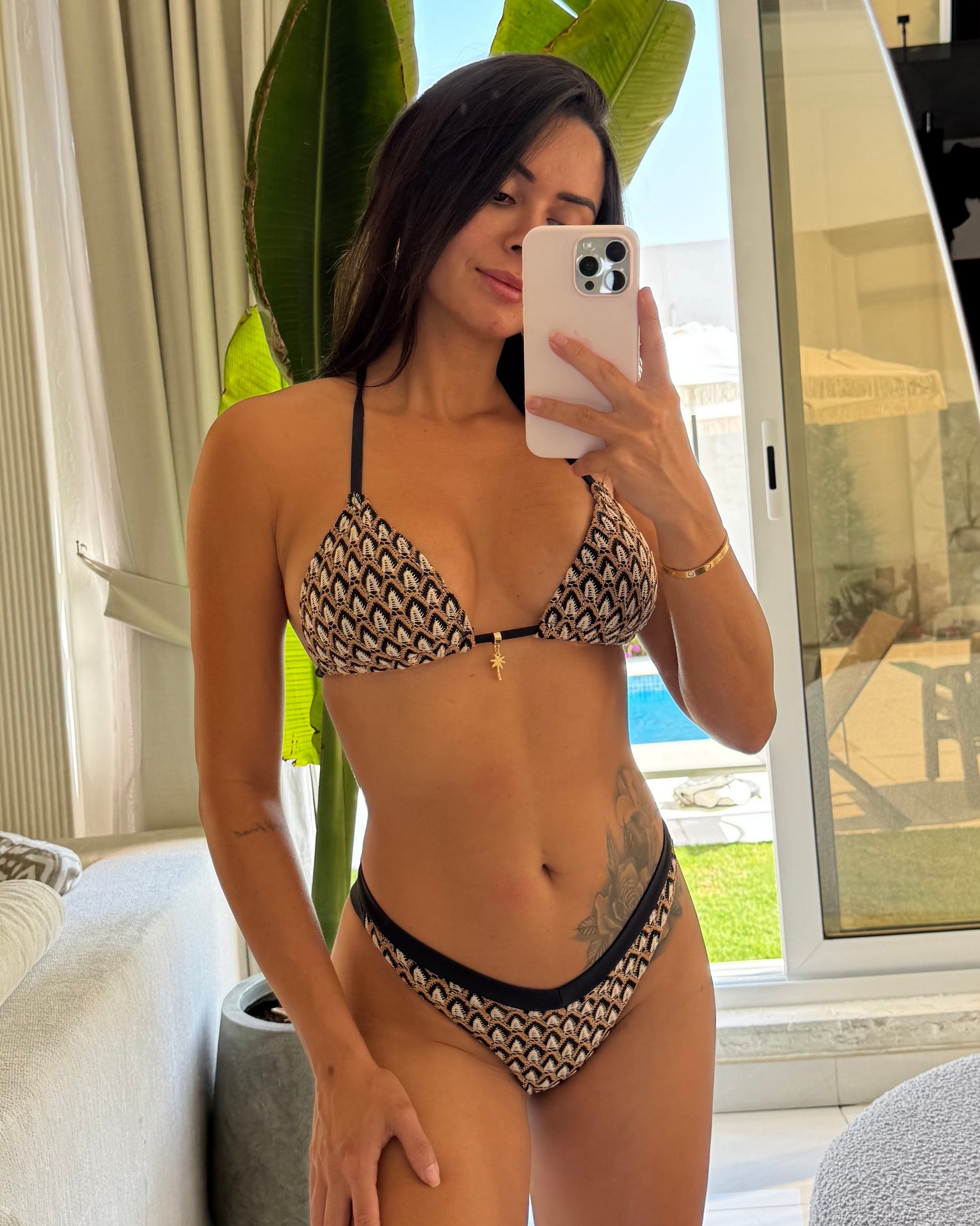 Tulum Shell Lace Triangle Bikini Set