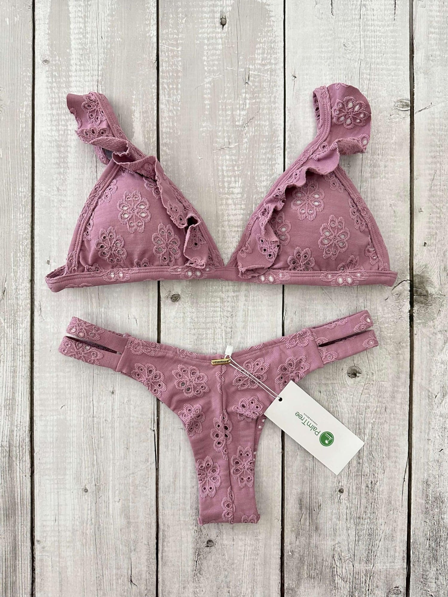 St Tropez Broderie Stylish Triangle Bikini Set