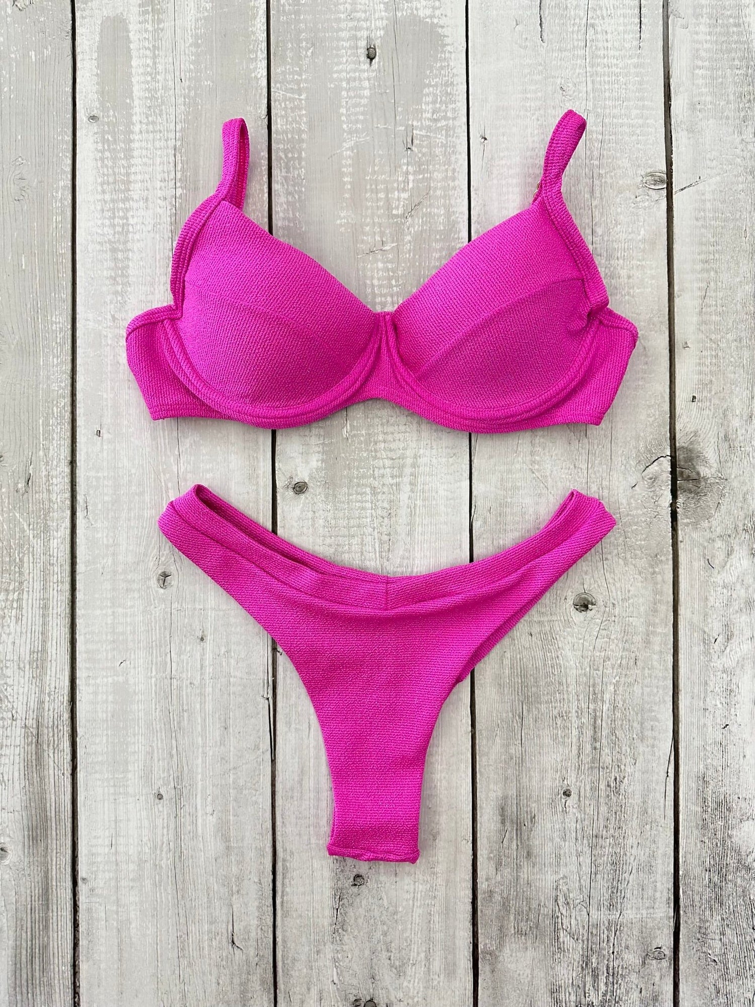 Maldives Glitter Underwire Bra Bikini Set Glitter