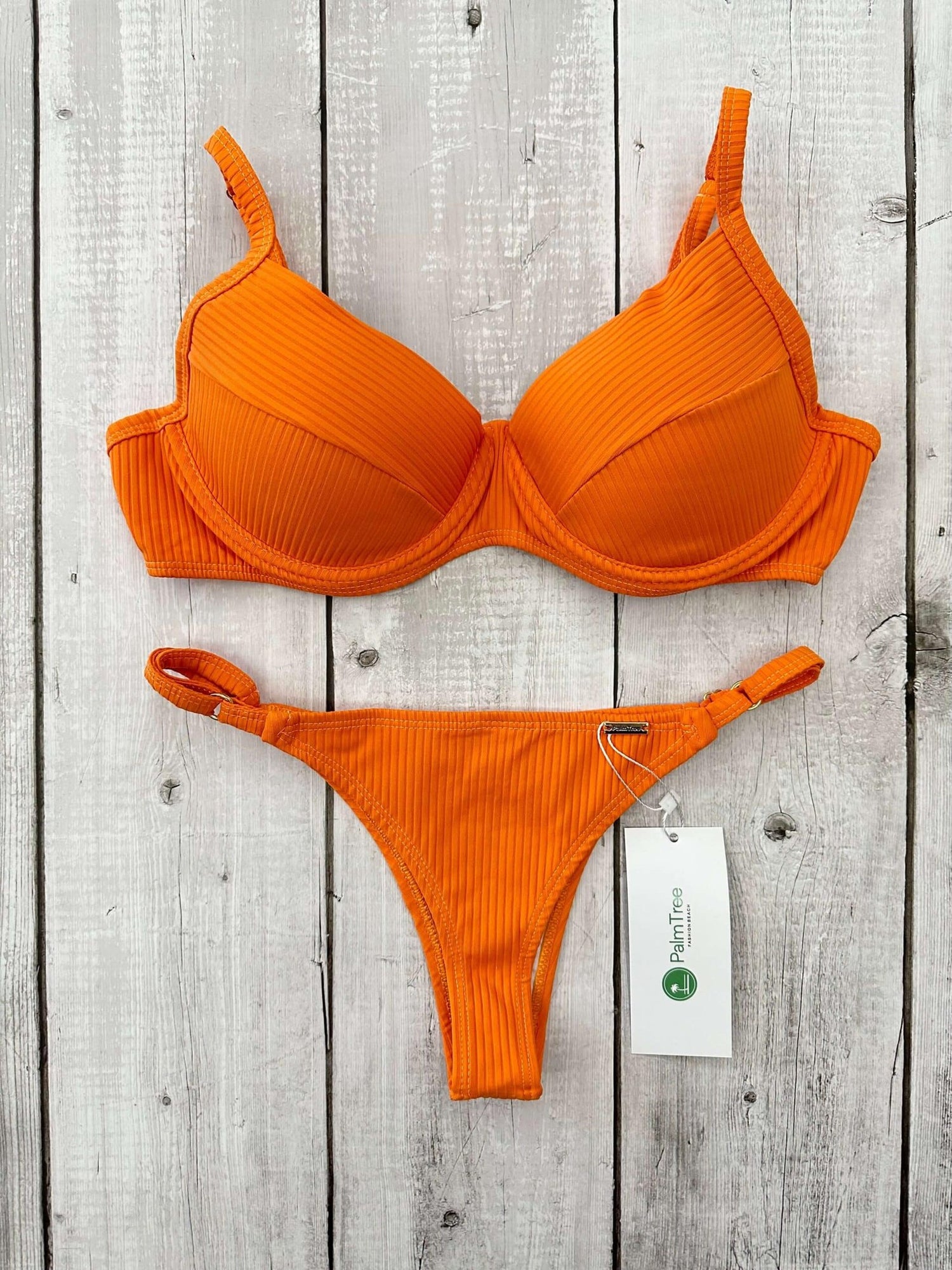 Marbella Ribbed Underwire Bra Bikini Set