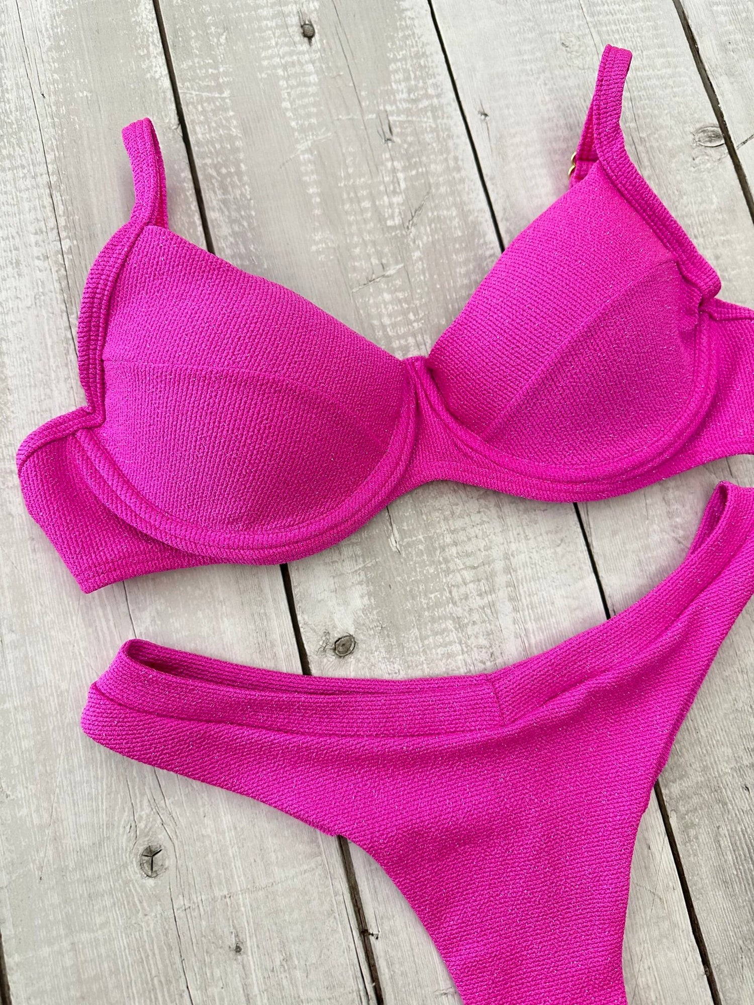 Maldives Glitter Underwire Bra Bikini Set Glitter
