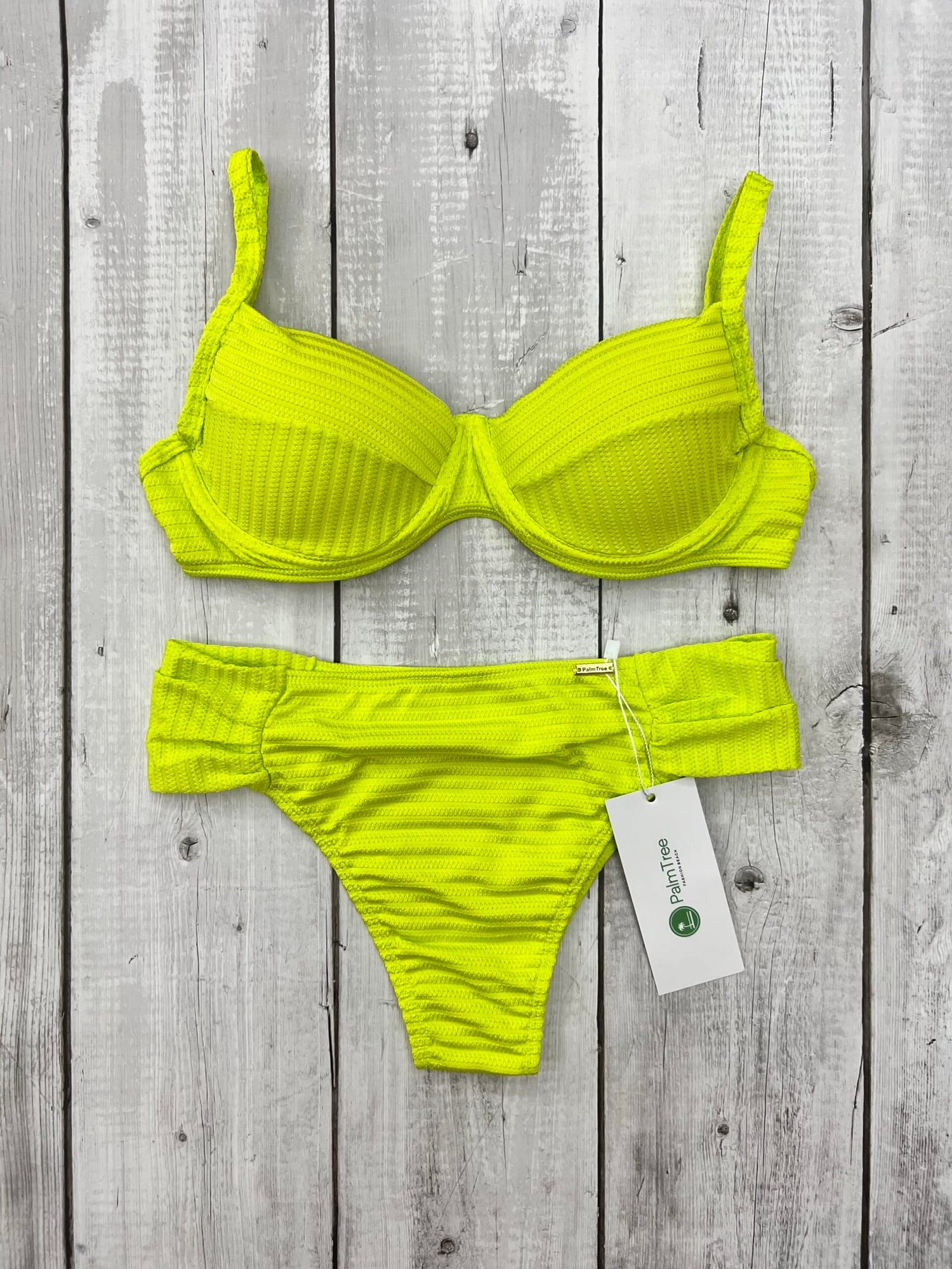 Santorini Textured High Waisted Bikini Set