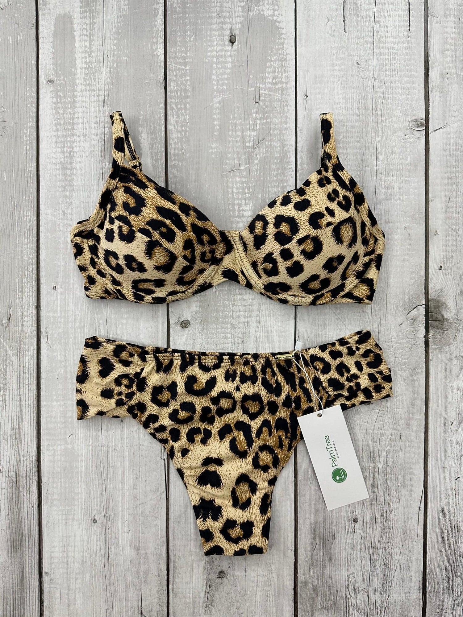 Santorini Animal Print High Waisted Bra Bikini Set