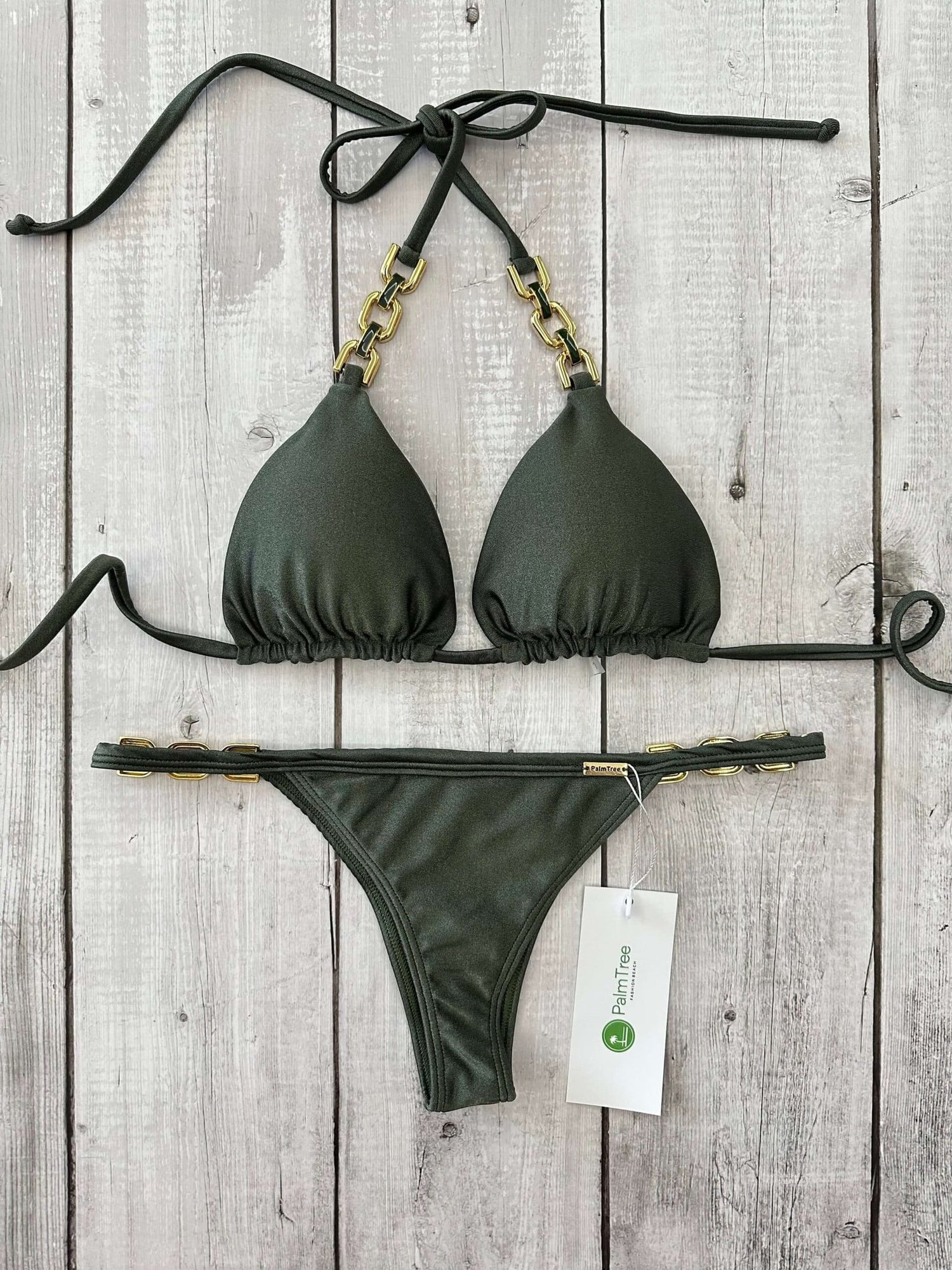 Cancun Lux III Shimmer Triangle Bikini Set